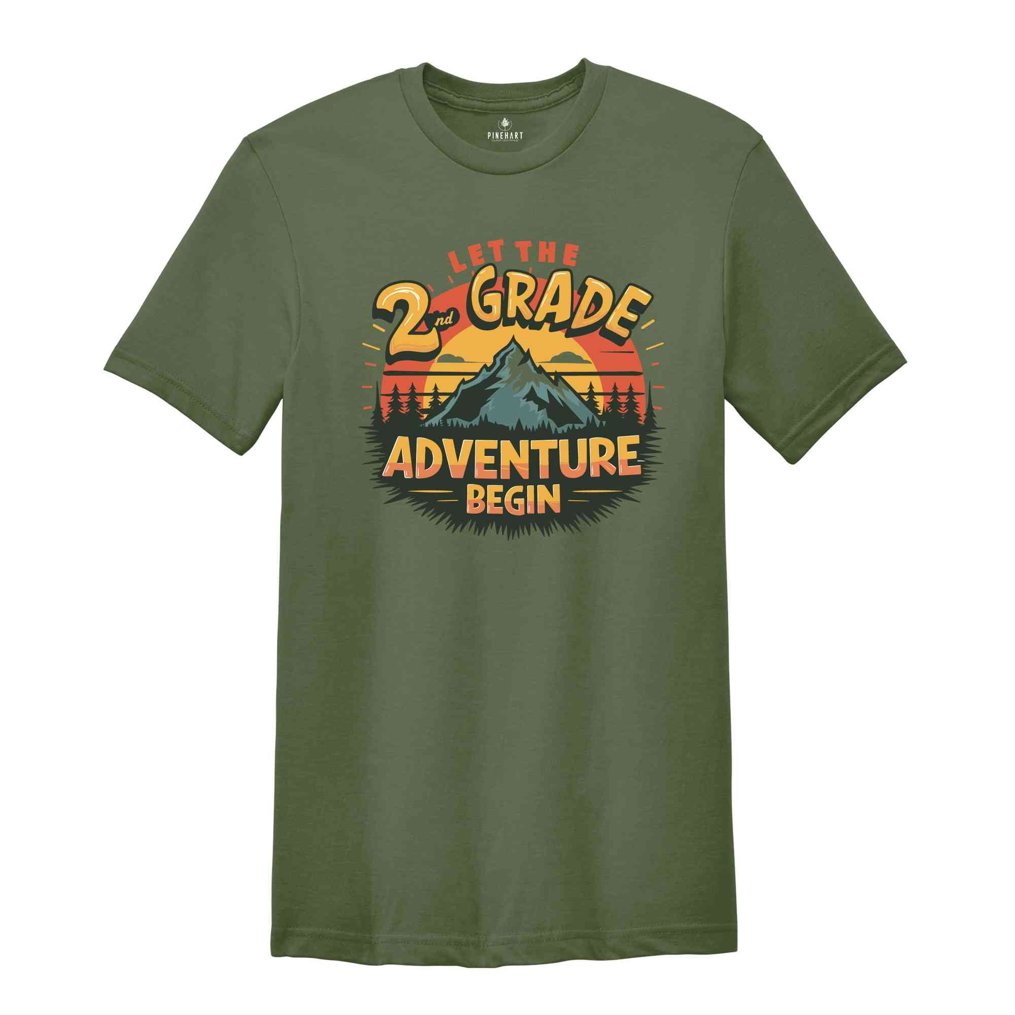 Let The 2nd Grade Adventure Begin Shirt, Hello Second Grade Shirt, Back to School Shirt, Second Grade Teacher Shirt, First Day Of School Tee