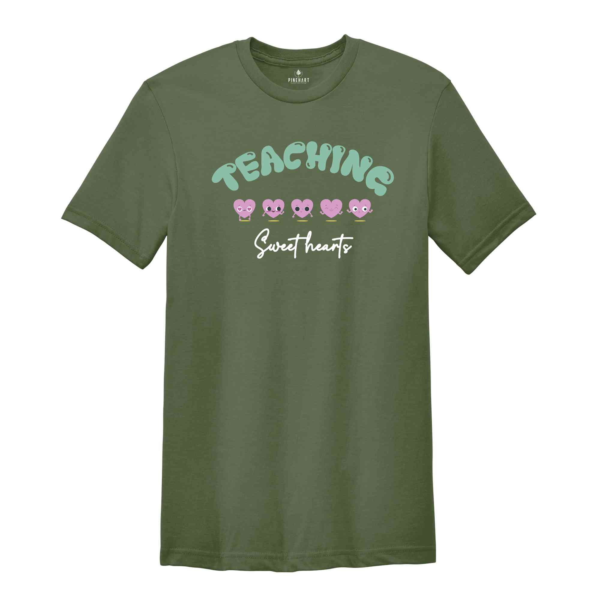 Valentine Teaching Sweethearts Shirt, Teacher T-Shirt, Valentine Teacher Tee, Valentine Kindergarten Teacher Shirt, Valentines Shirt