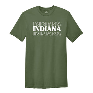 Indiana State Shirts, Indiana State Map Shirt, Indiana Travel Gifts, Indiana Tee Top, Indiana Clothing, Indiana Travel T-Shirt