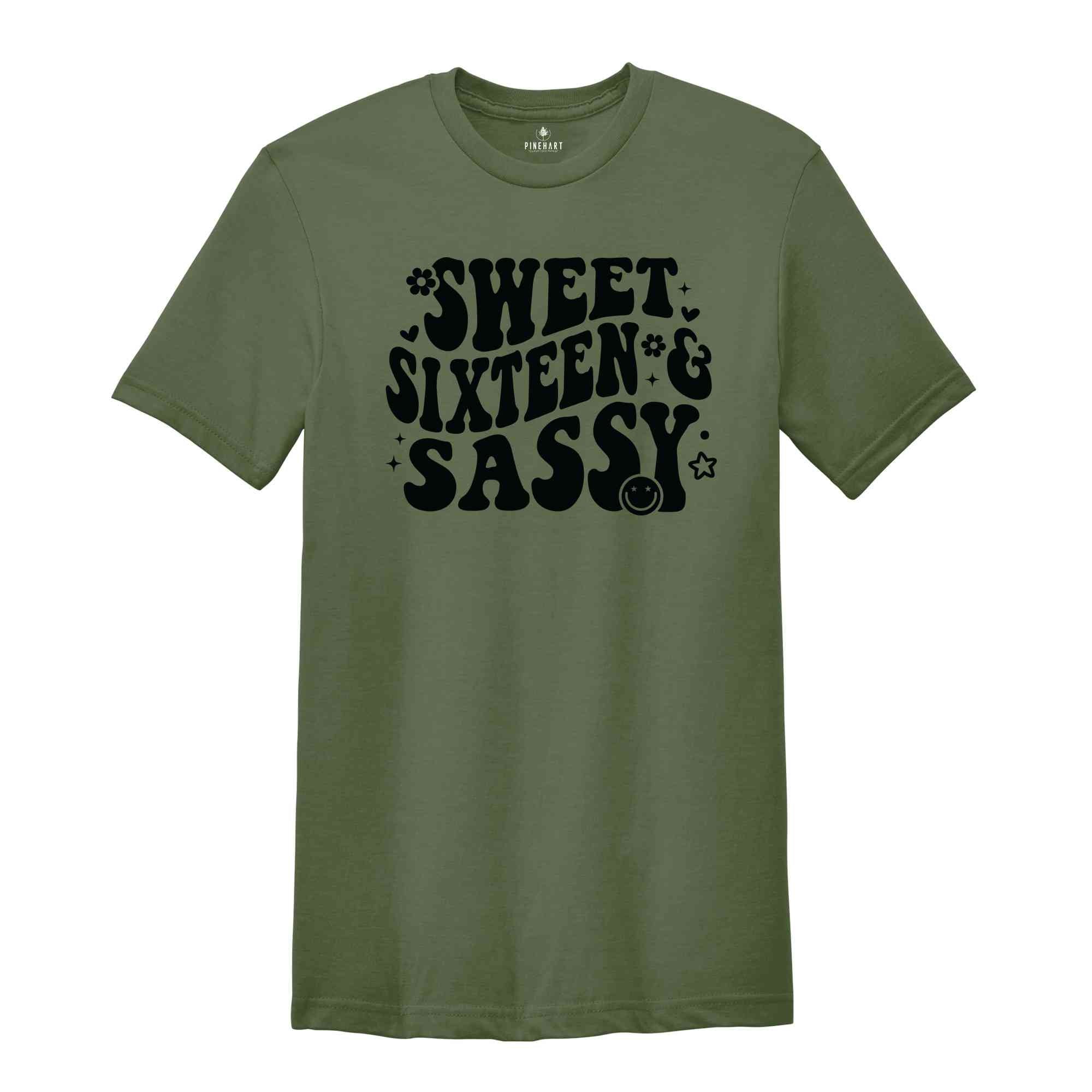 Sweet Sassy Sixteen Shirt, Birthday Girl Shirt, Cute Birthday Shirt, Tie Dye Shirt, Birthday Party Shirt Girl, Birthday Gift, Kids Tshirt