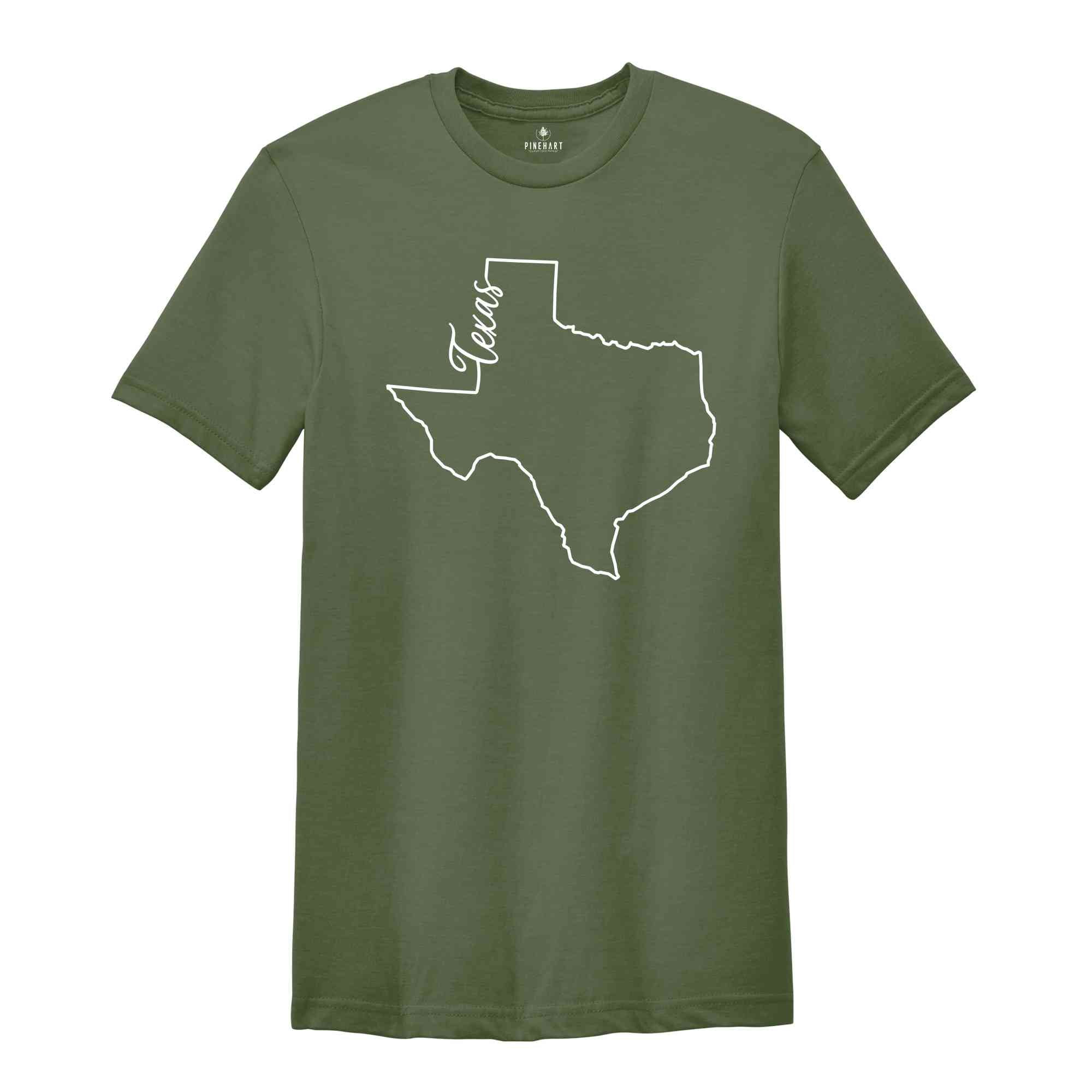 Texas State Shirt, The USA State Shirt, Texas USA Shirt, Texas Map Outline Shirt, US Outline Shirt, United States Shirt