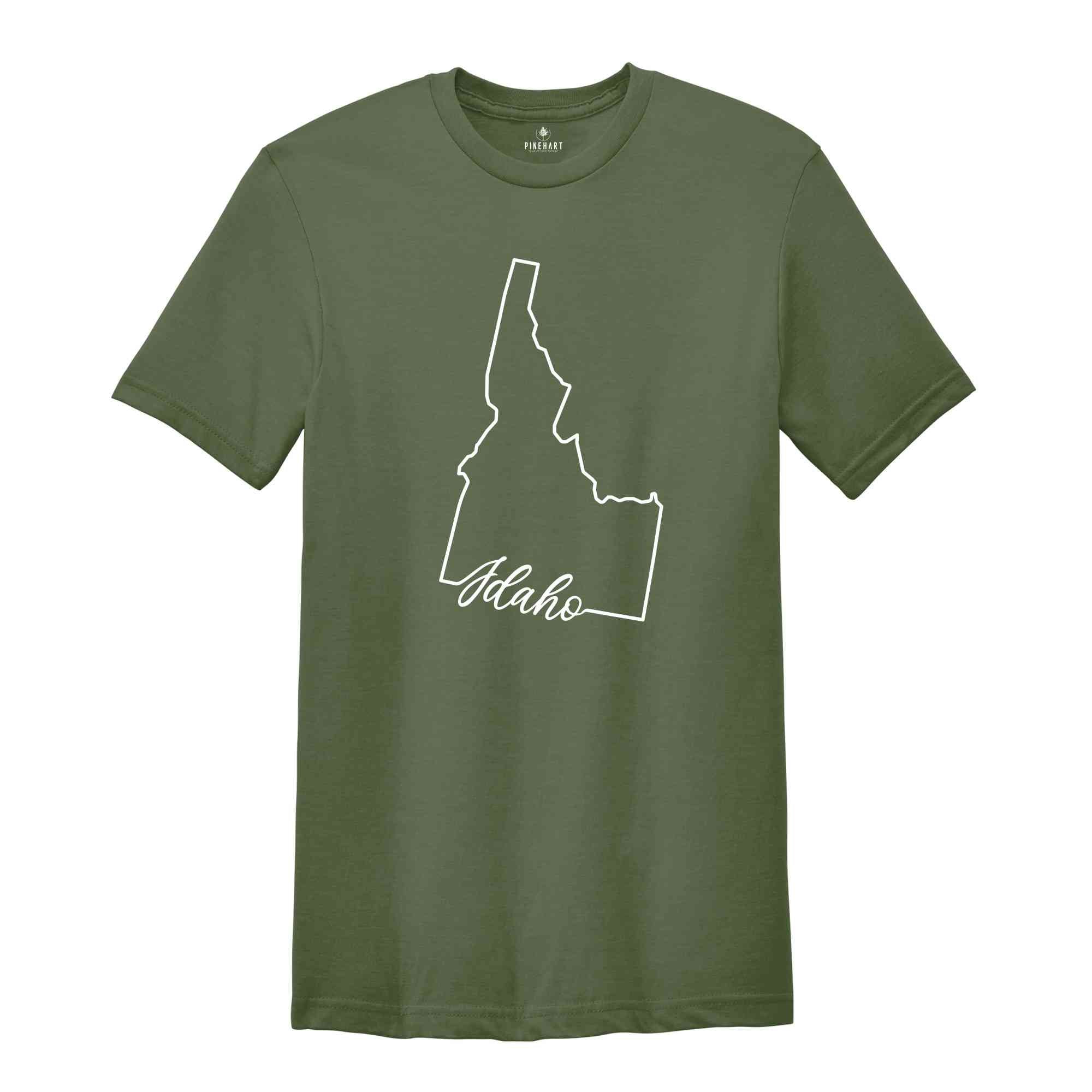 Idaho State Shirt, The USA State Shirt, Idaho USA Shirt, Idaho Map Outline Shirt, US Outline Shirt, United States Shirt