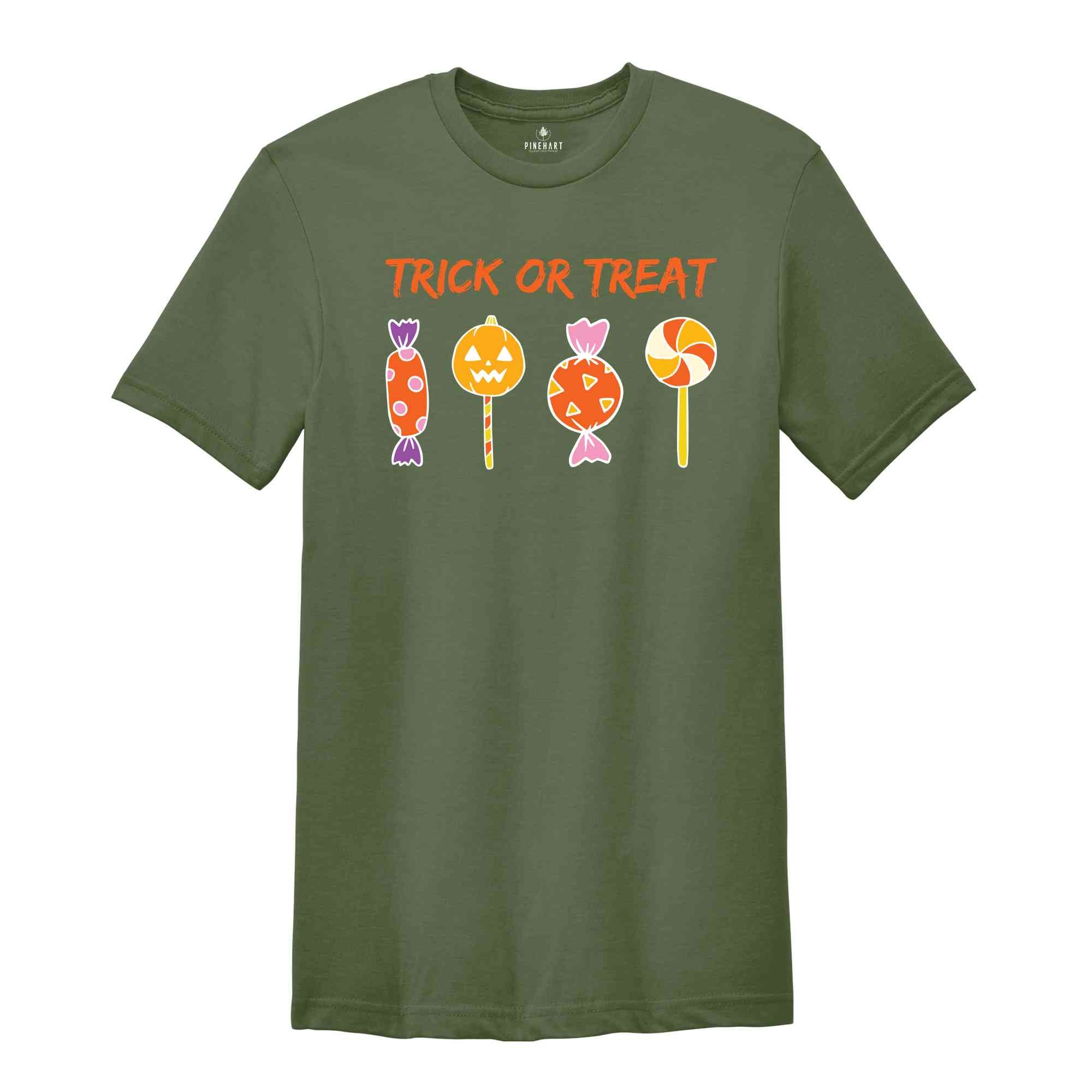 Trick Or Treat Shirt, Halloween Candy T-Shirt, Halloween Treats Tee, Pumpkin Shirt, Halloween Gifts For Candy Lovers