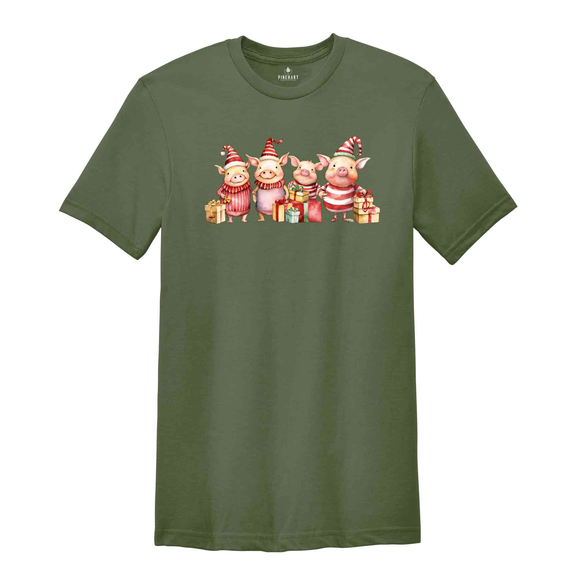 Merry Pigmas T-Shirt, Christmas Pig Shirt, Christmas Pig Shirt, Pig Lover Gifts Funny Farmer Shirt, Christmas Gifts For Farmers