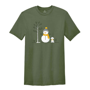 Christmas Snowman And Dog Shirt, Christmas Tree Shirt, Snowman Shirt, Dog Lover Christmas Shirt, Christmas Shirt, Snowman Shirt, Tree Shirt