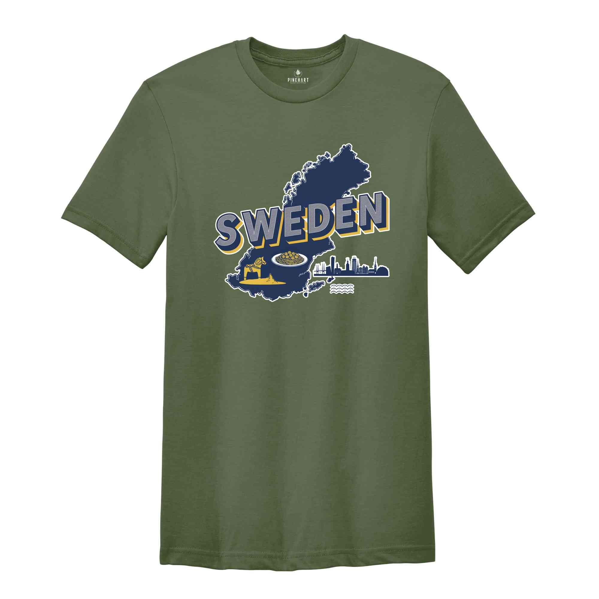 Retro Sweden Shirt, Sweden Travel Shirt, Country Travel Shirt, Shirt For Traveler, Travel Lover Gift, Travel Tee, Trip Shirt