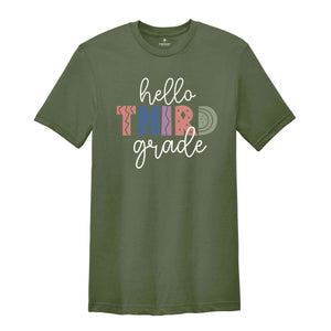 Hello Third Grade Shirt, Back To School Shirt, First Day Of School Shirt, Hello School Shirt, Grade Shirt, Teacher Shirt, School Shirt