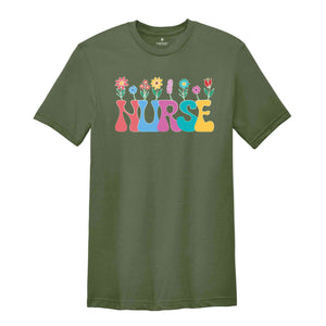 Floral Nurse Shirt, New Nurse Gift, Nurse Appreciation, Nurse Student Shirt, Registered Nurse Shirt, Nursing School Shirt, Flowers Shirt