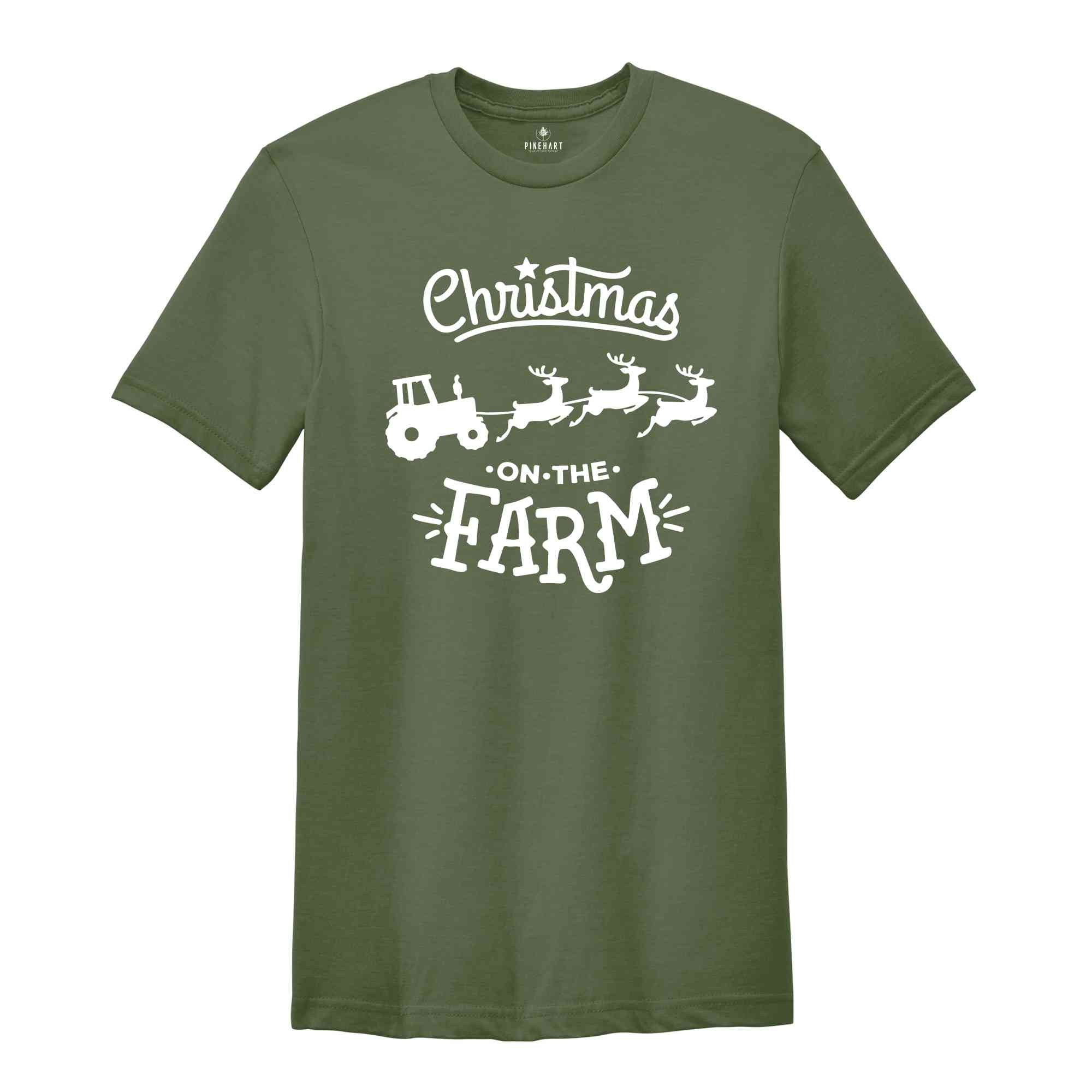 Christmas On The Farm Tee, Xmas Gift, Farmer Tee, Holiday Shirt, Family Matching, Farming Shirt, Christmas Farmer, Farmer Gift