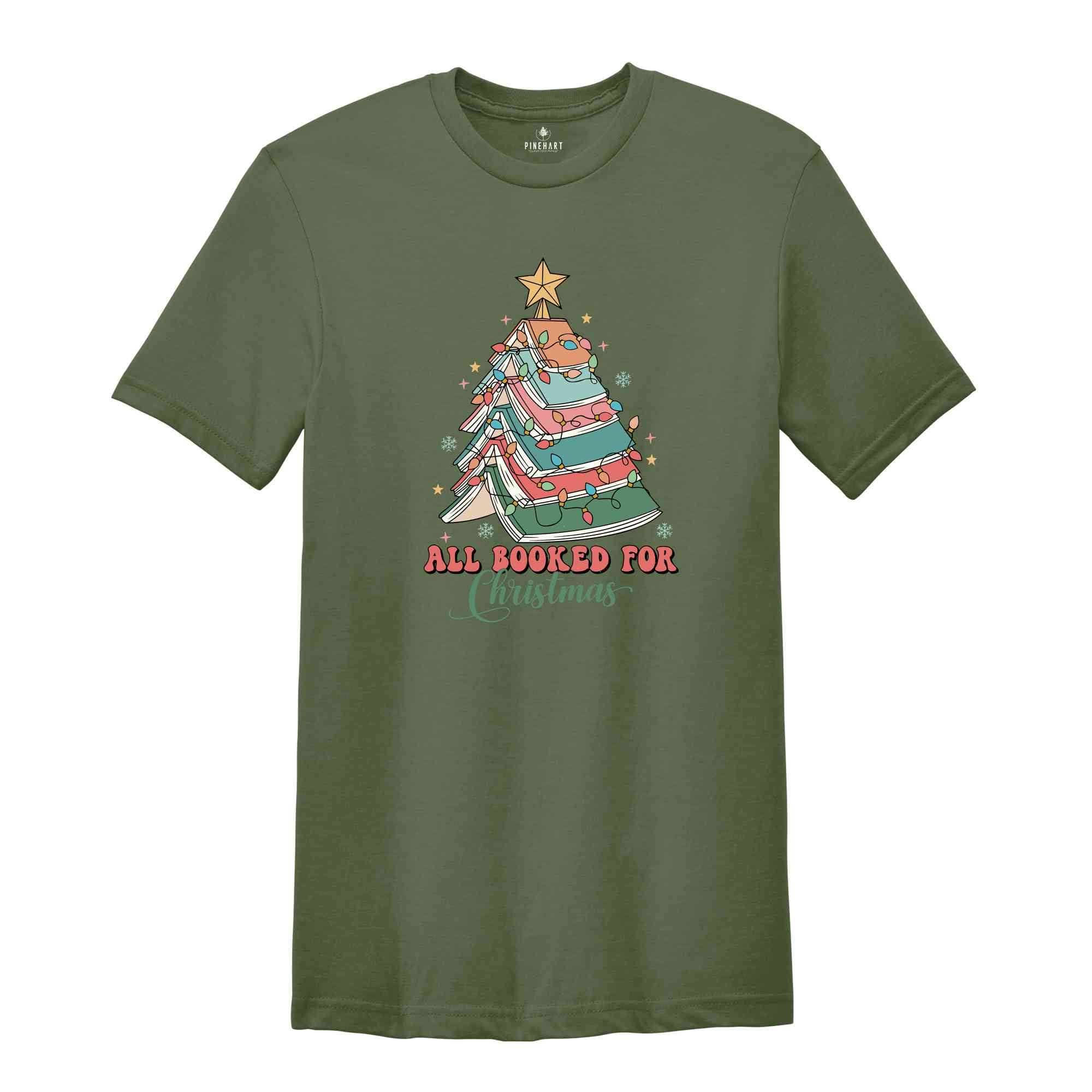 Christmas Book Tree Shirt, Teacher Christmas Shirt, School Christmas Tee, Book Lovers Shirt, Bookworm Christmas