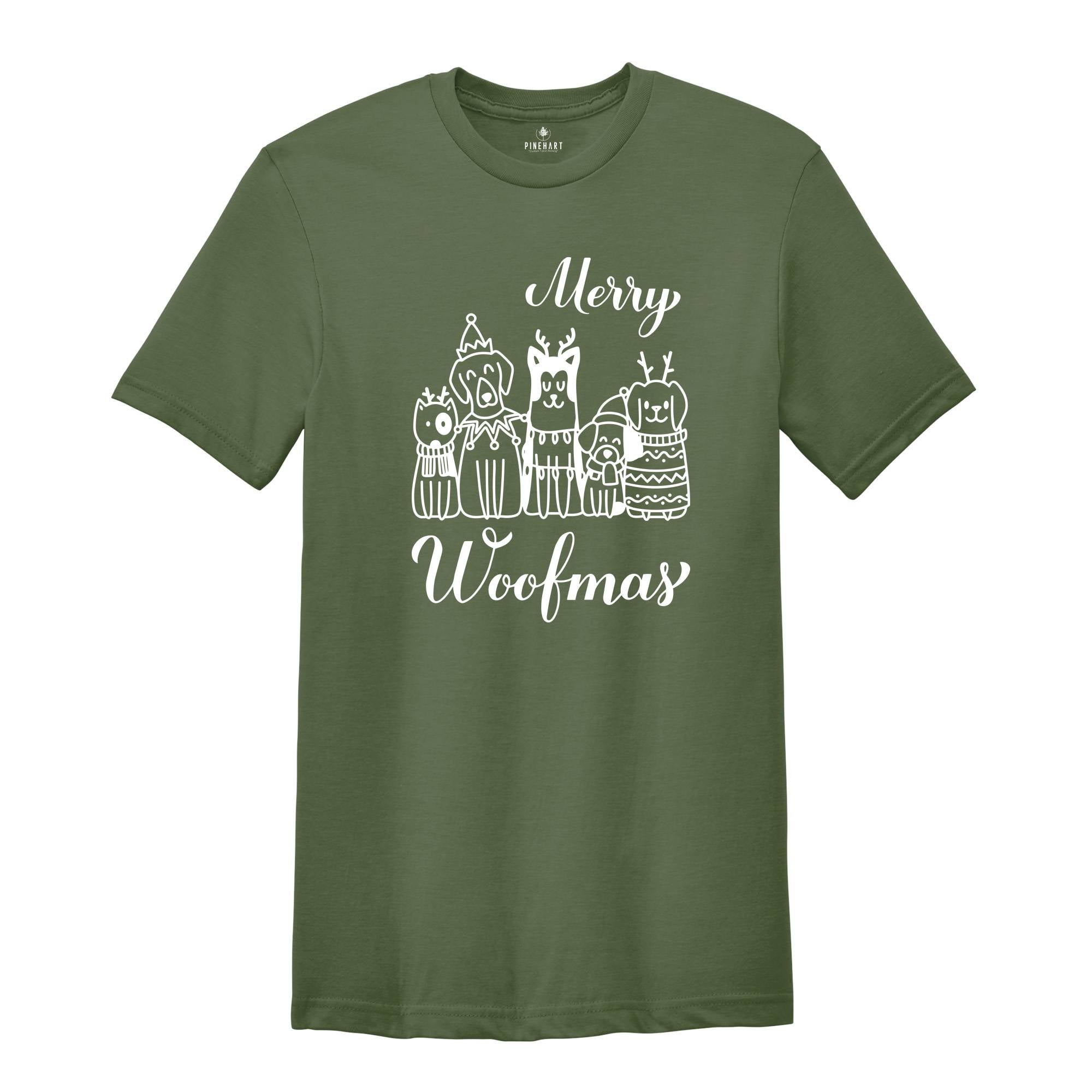 Merry Woofmas T-Shirt, Cute Christmas Shirt, Christmas Dogs Tee, Dog Lover T-Shirt, Merry Woofmas Shirt, Christmas Gifts