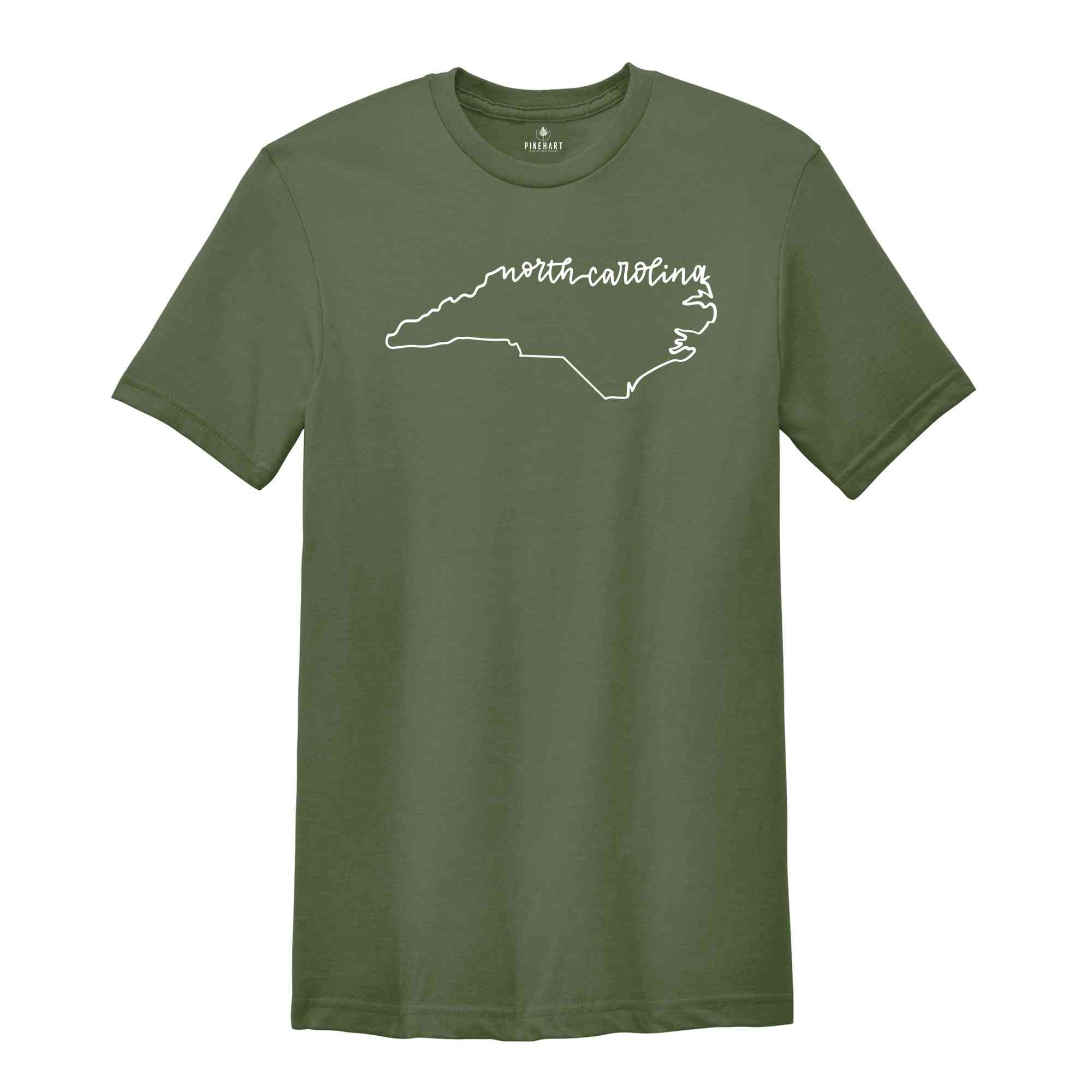 North Carolina State Shirts, North Carolina State Map Shirt, North Carolina Travel Gifts, North Carolina Clothing, North Carolina Sweatshirt