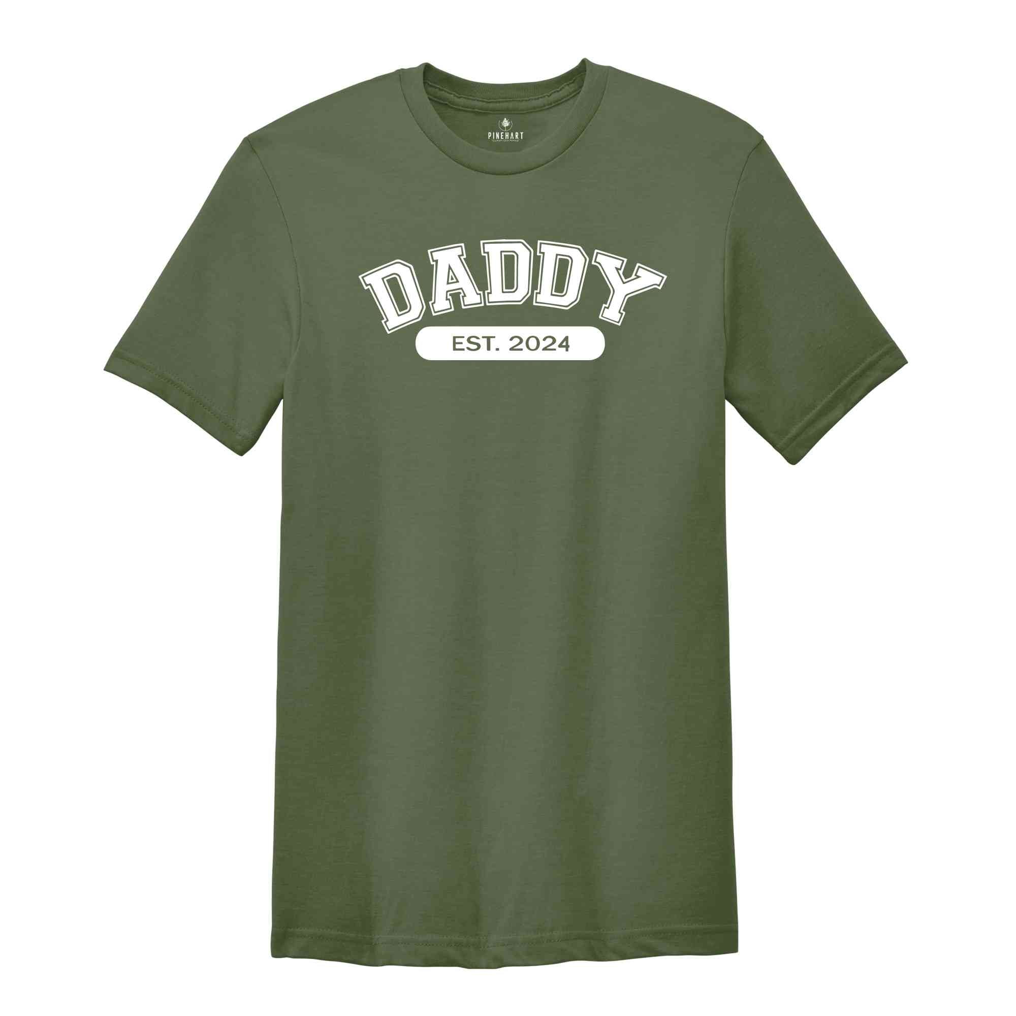 Daddy Est 2024 Shirt, New Father Day Gift, Birthday Daddy T-shirt, Daddy T-shirt, Gift For Husband