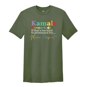 Madam President T-Shirt, Kamala Harris Shirt, Democrat Tee, Election 2024 Shirt, Vote Democrat T-shirt, Elections Matching Shirt