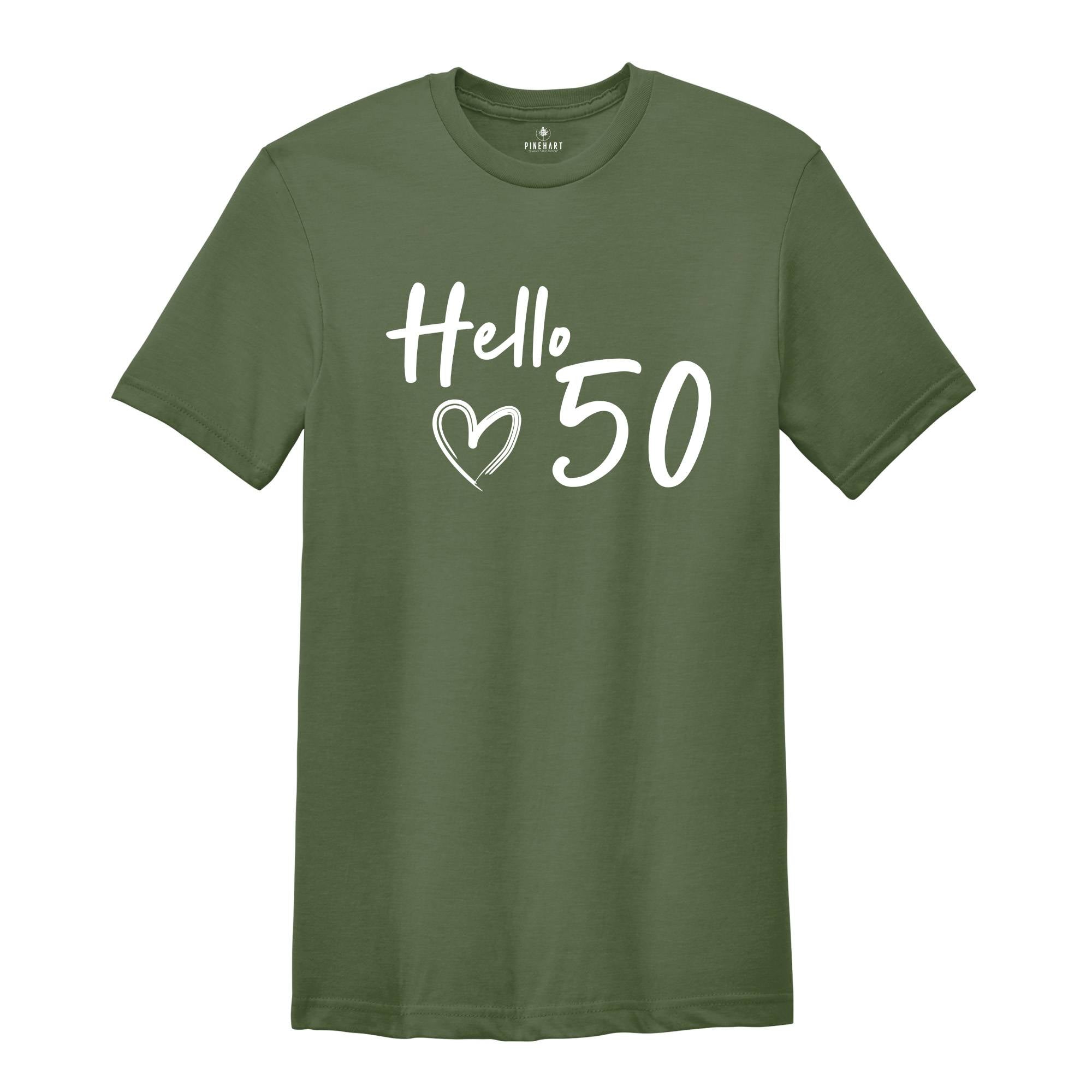 50th Birthday Shirt, Hello 50 T-Shirt, 1974 Birthday Tee, 50th Birthday Gift, Fifty And Fabulous, 50 AF, 1974 birthday shirt