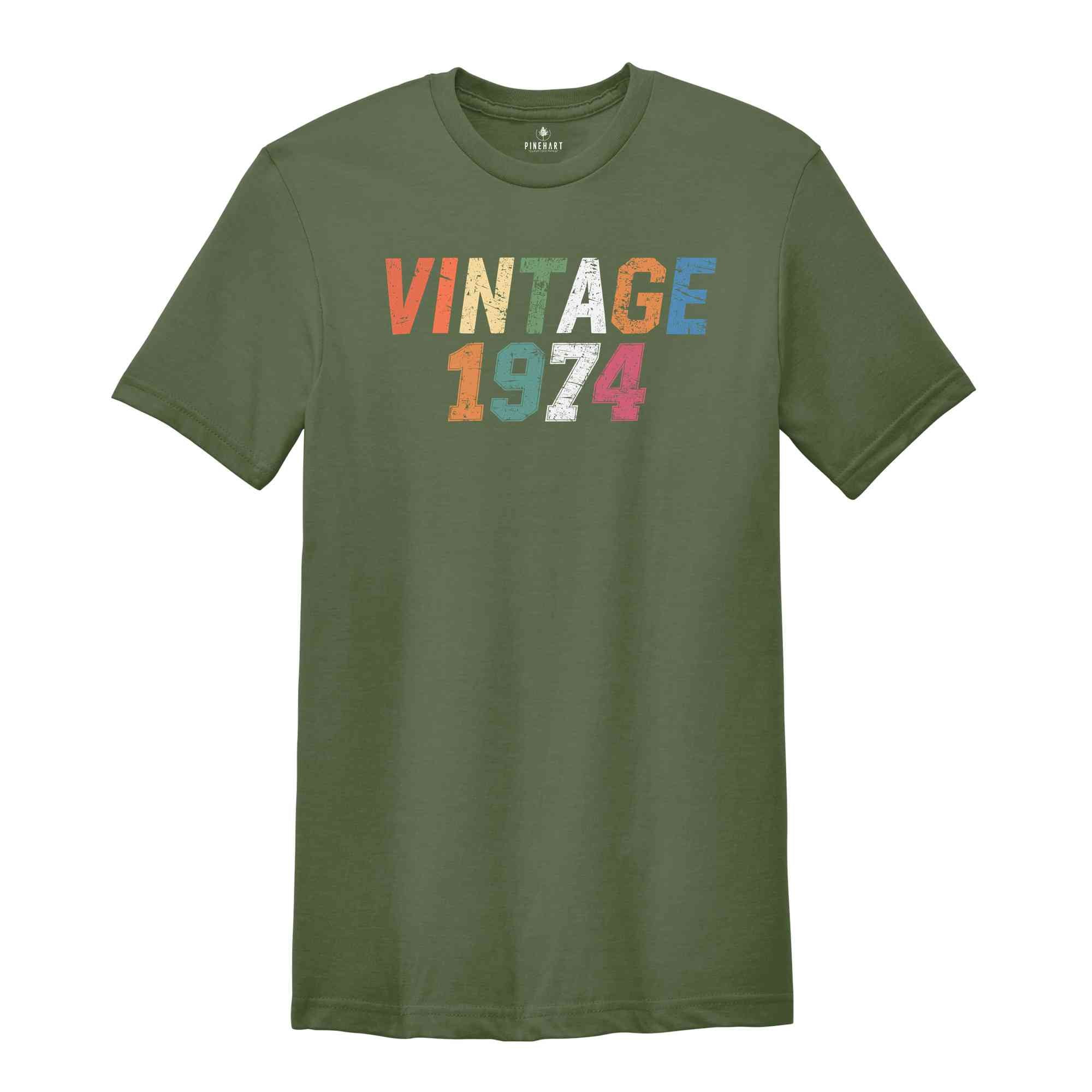 Vintage 1974 Shirt, 50th Birthday Shirt , Auntie Shirt, Mother's Day Shirt, Gift For Grandma, Trendy Birthday Shirt