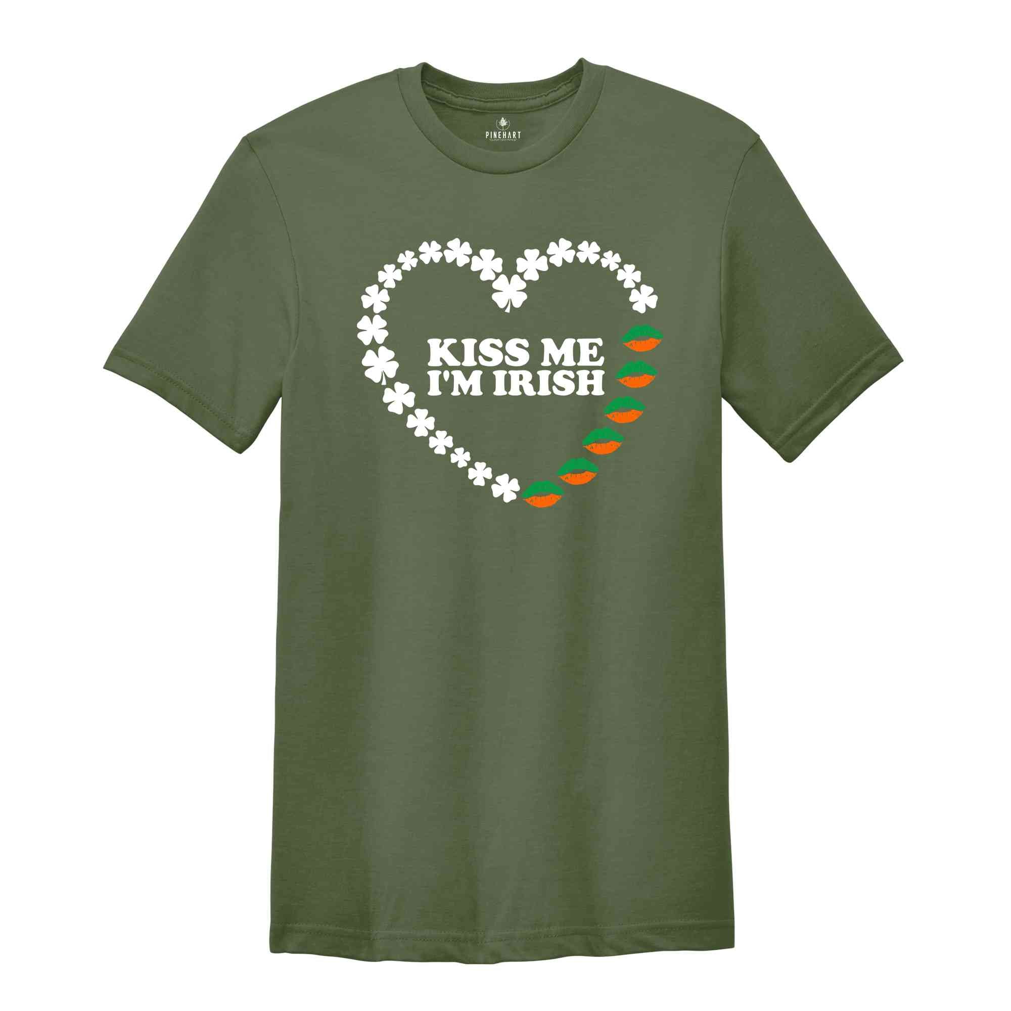 Kiss Me I'm Irish Shirt, St Patricks Day T-Shirt, Irish Baby Shirt, St Pattys Baby Shirt, Shamrock Heart Shirt