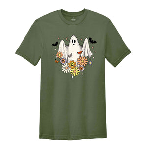 Retro Halloween Shirt, Vintage Floral Halloween Shirt, Retro Ghost Shirt, Vintage Ghost Shirt, Halloween Gifts