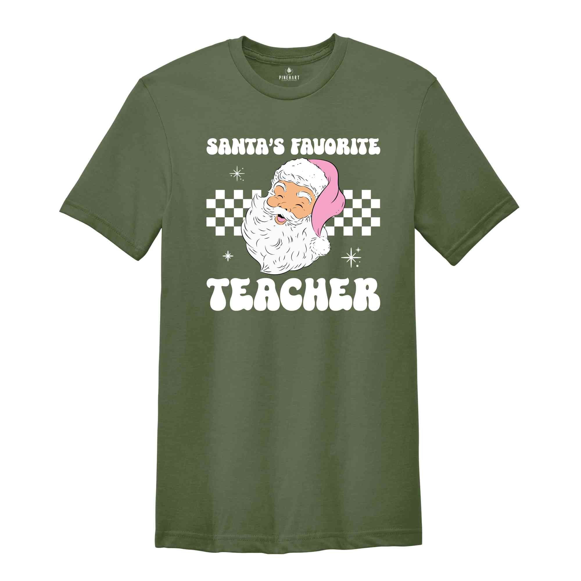 Santa's Favorite Teacher Shirt, Teacher Christmas Shirt, Funny Christmas Teacher Shirt, Christmas Gifts For Teacher