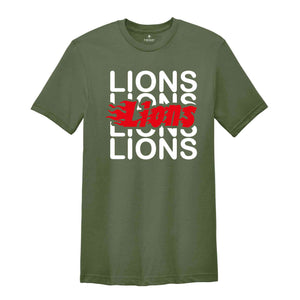 Lions Team Mascot Shirt, Lions Team Shirt, Lions Football Shirt, Lions Fan Shirt, Lions School Shirt, Lions School Spirit