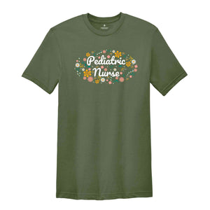 Pediatric Nurse Shirt, Peds Nurse Shirt, Flowers Shirt, Pediatrics Nurse Shirt, RN Graduate Shirt, Nursing Shirt, Nurse Gift