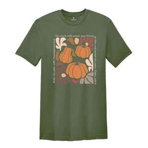 Floral Pumpkin Thanksgiving Shirt, Gift For Christians, Bible Verse Thanksgiving Shirt, Boho Christian Shirt, Autumn Season Tee