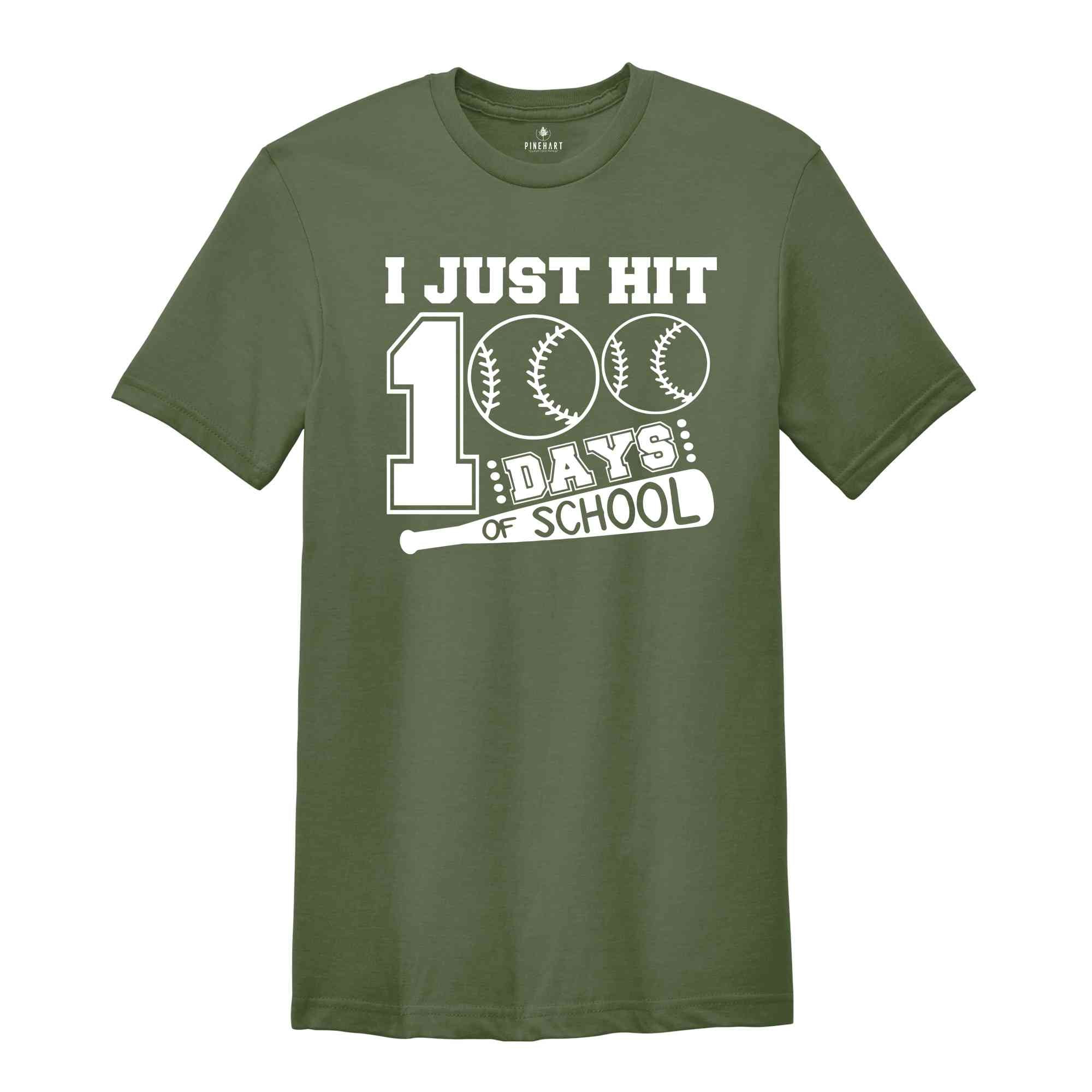 I Just Hit 100 Days School Shirt, Baseball Shirt, Baseball Lover Shirt, Boy 100 Days Shirt, Back To School Shirt, 100 Day Of School