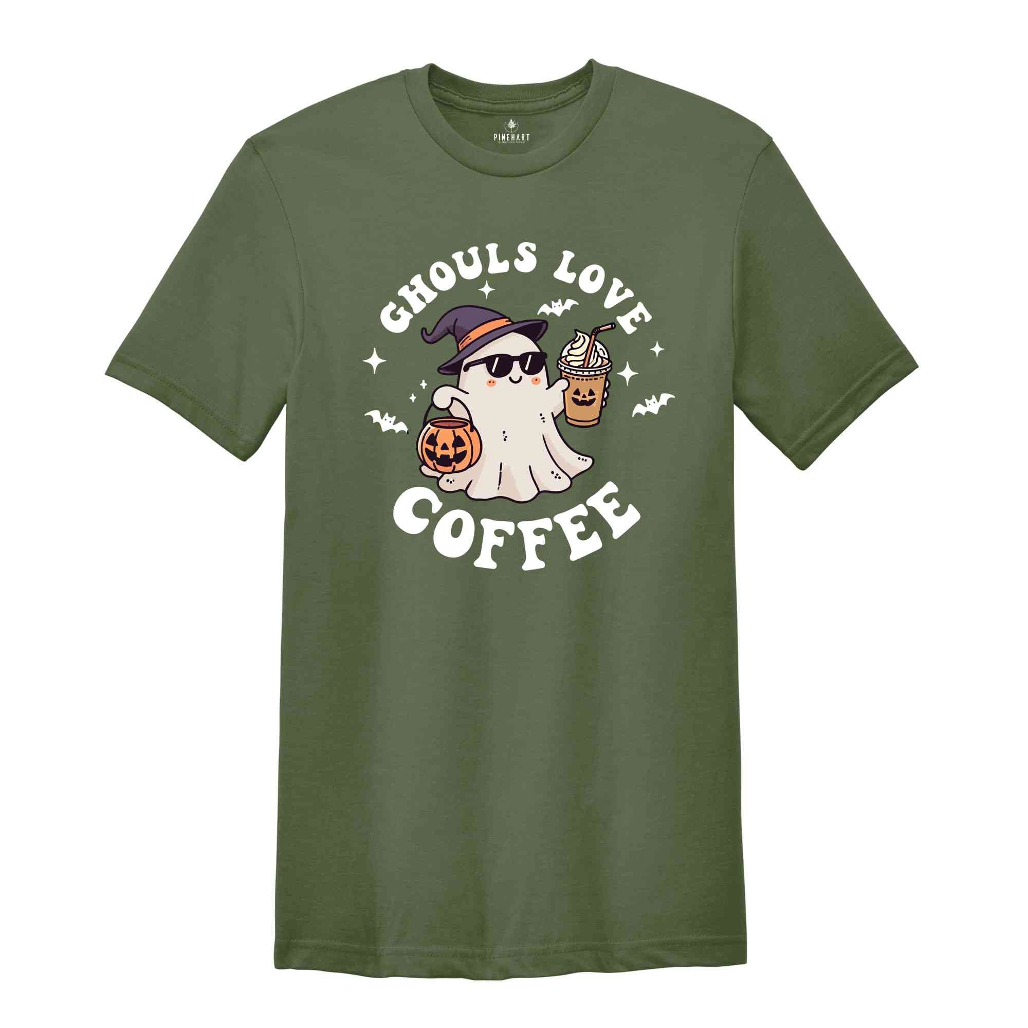 Ghouls Love Coffee Shirt, Halloween Ghost Shirt, Halloween Coffee Shirt, Coffee Lover Gift, Pumkin Spice Shirt, Spooky Season Shirt