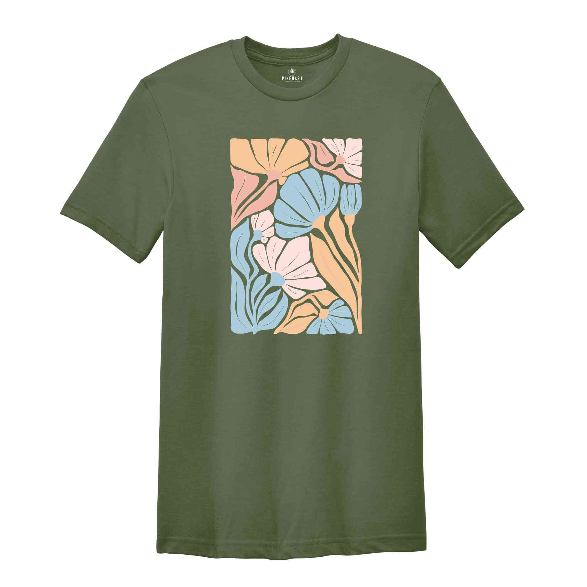 Wildflowers Shirt, Botanical Shirt, Flower Shirt, Minimalist Floral Shirt, Inspirational Shirt, Gift For Art Teacher, Teacher Shirt