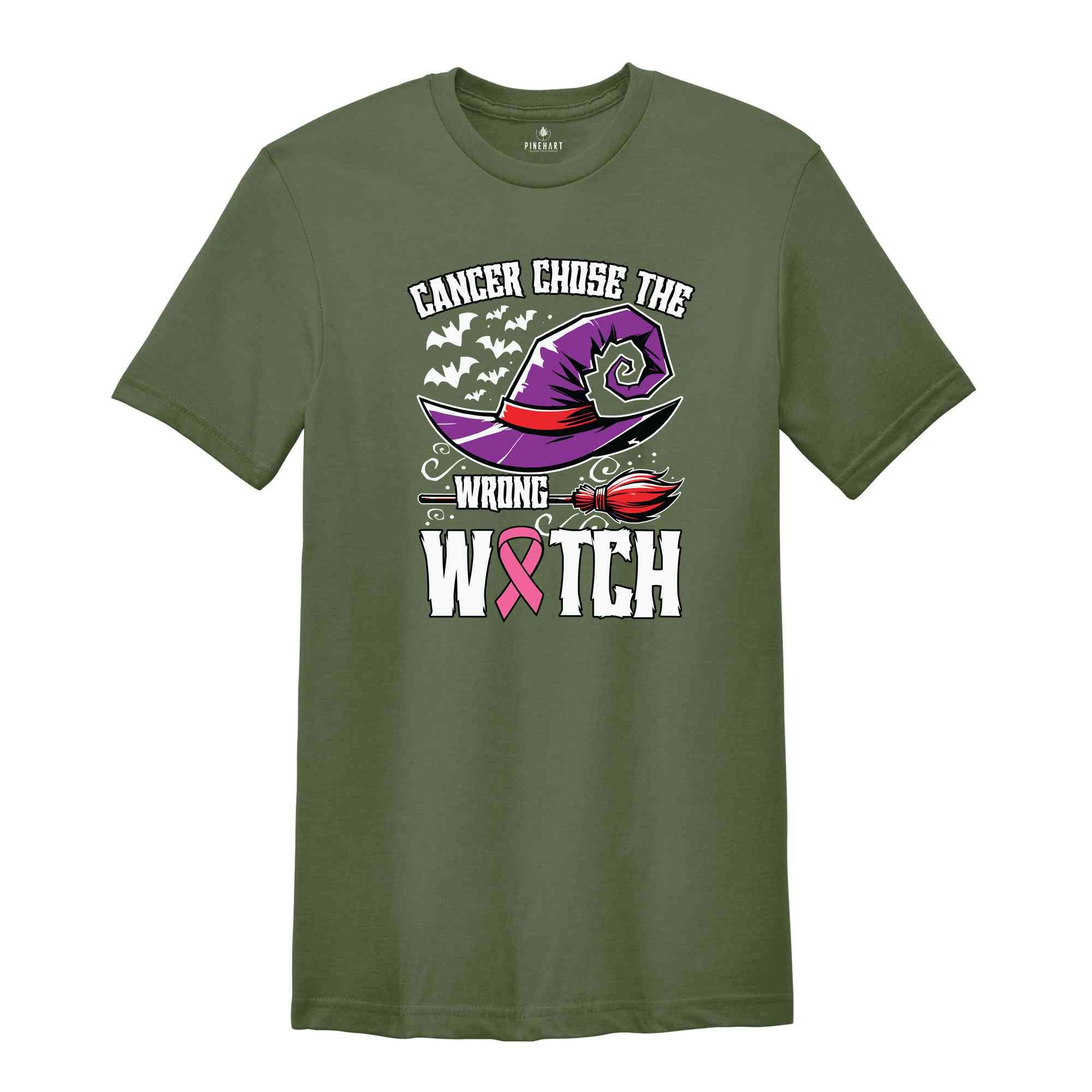 Cancer Choose The Wrong Witch Shirt, Cancer Awareness Shirt, Cancer Halloween Shirt, Halloween Witch Shirt, Spooky Season Shirt