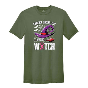 Cancer Choose The Wrong Witch Shirt, Cancer Awareness Shirt, Cancer Halloween Shirt, Halloween Witch Shirt, Spooky Season Shirt