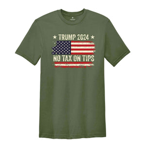 No Tax On Tips T-Shirt, Trump 2024 Shirt, Trump Election Shirt, Usa Elections Tee, Vote For Trump Shirt, Donald Trump Tee