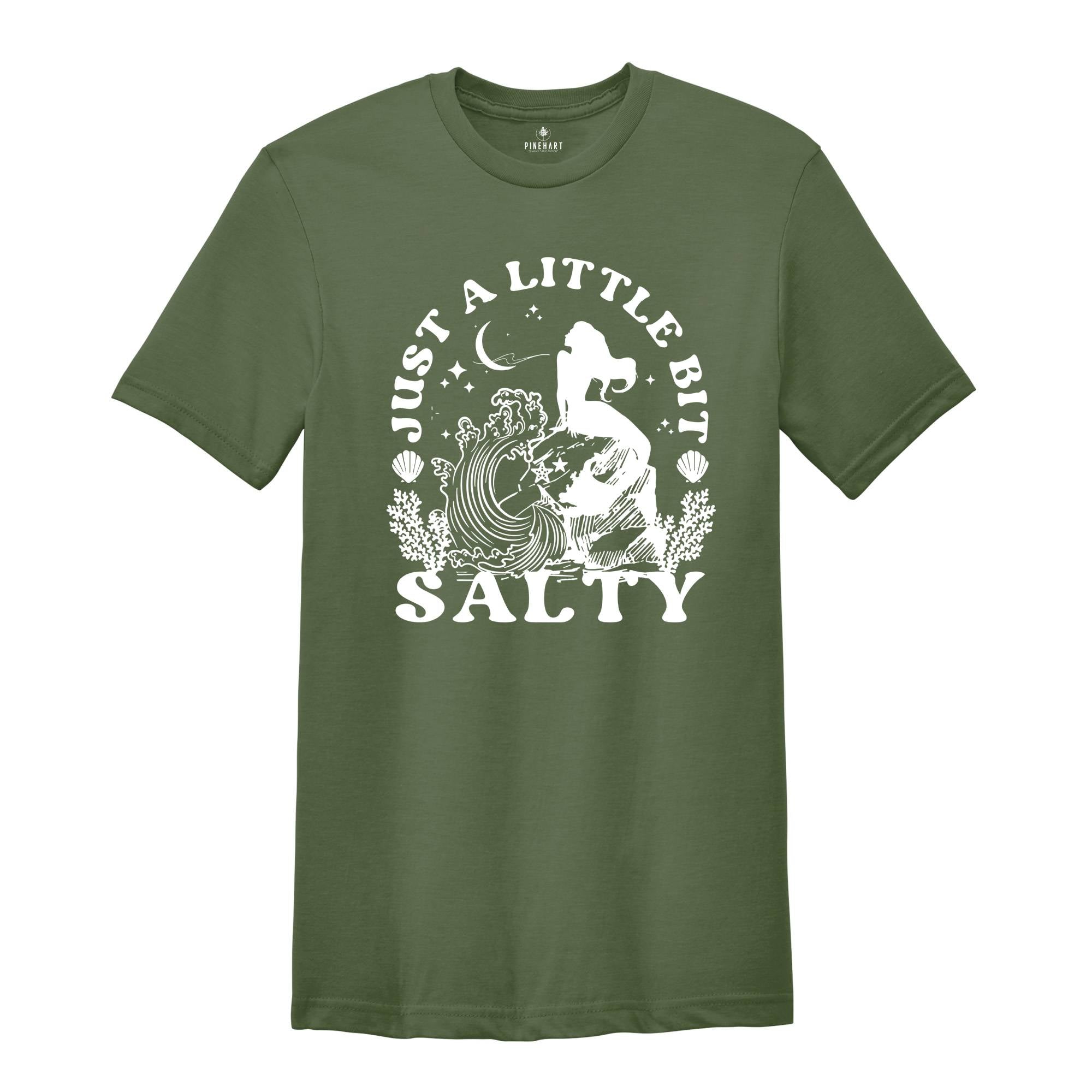 Just a Little Bit Salty Shirt, Funny Mermaid Squad Shirt, Mermaid Party T-Shirt, Mermaid Birthday T Shirt, Bridal Party Shirt, Girls Mermaid