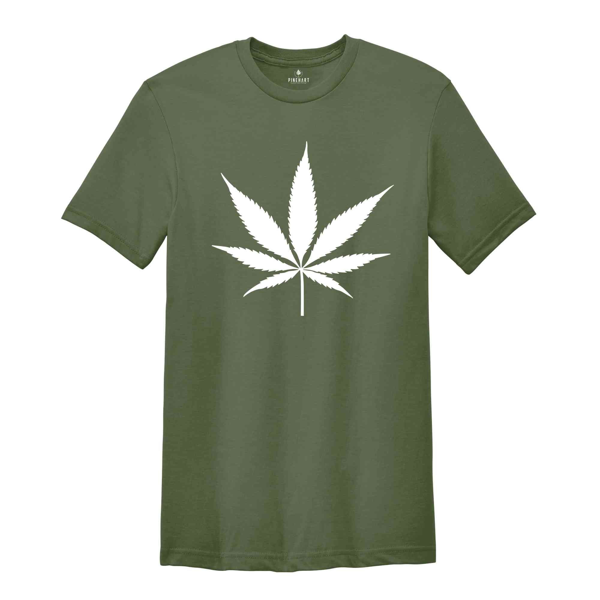 Weed Leaf Shirt, Marijuana Shirt, Stoner Shirt, Weed Pocket Shirt, Botanical Leaf Shirt, Leaf Tshirt, Garden Lovers Tee