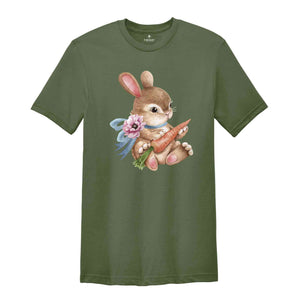 Baby Bunny Easter Carrot Shirt, Cute Bunny T-Shirt, Rabbit Shirt, Rabbit Lover Gift, Cute Easter Tee, Bunny Lover Gift