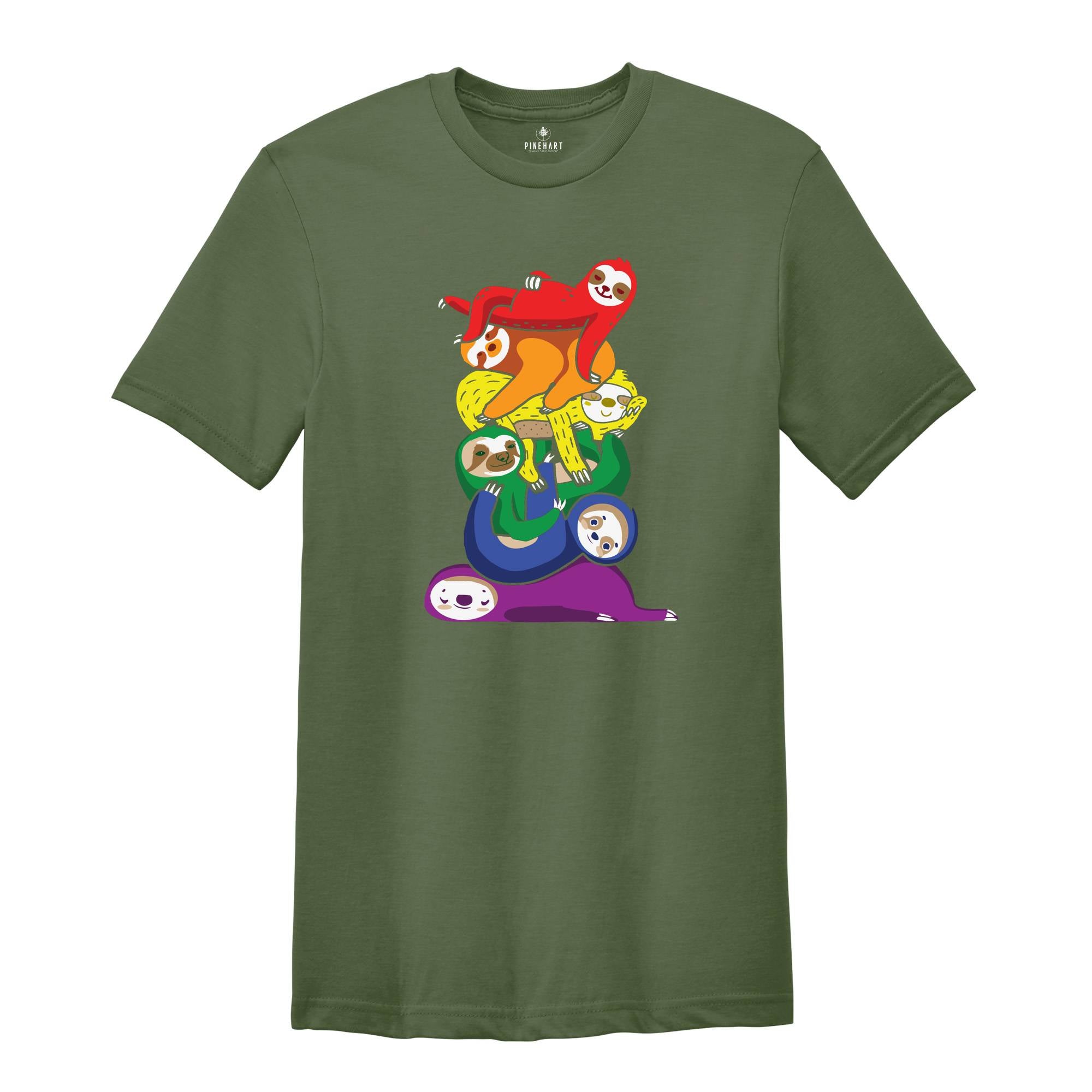 Gay Pride Sloth Shirt, LGBT Kawaii Shirt, Cute Animal Shirt, Lgbtq Shirt, Gay Pride, Pride Shirt, Anti Racism, Equal Rights