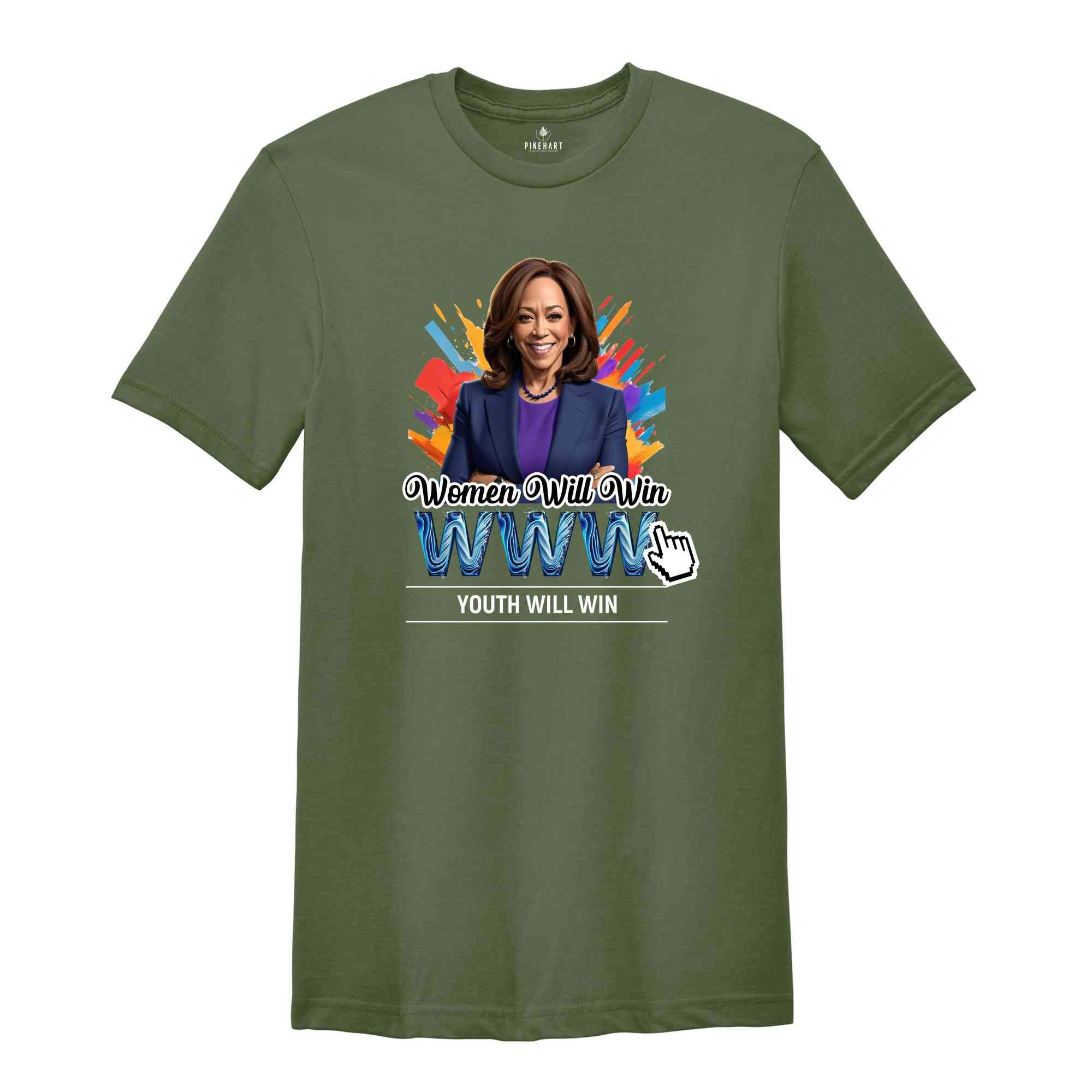 Women Will Win Shirt, Kamala Harris Shirt, 2024 Election T-Shirt, Feminist Shirt, Veto Kamala Shirt, President Kamala Shirt