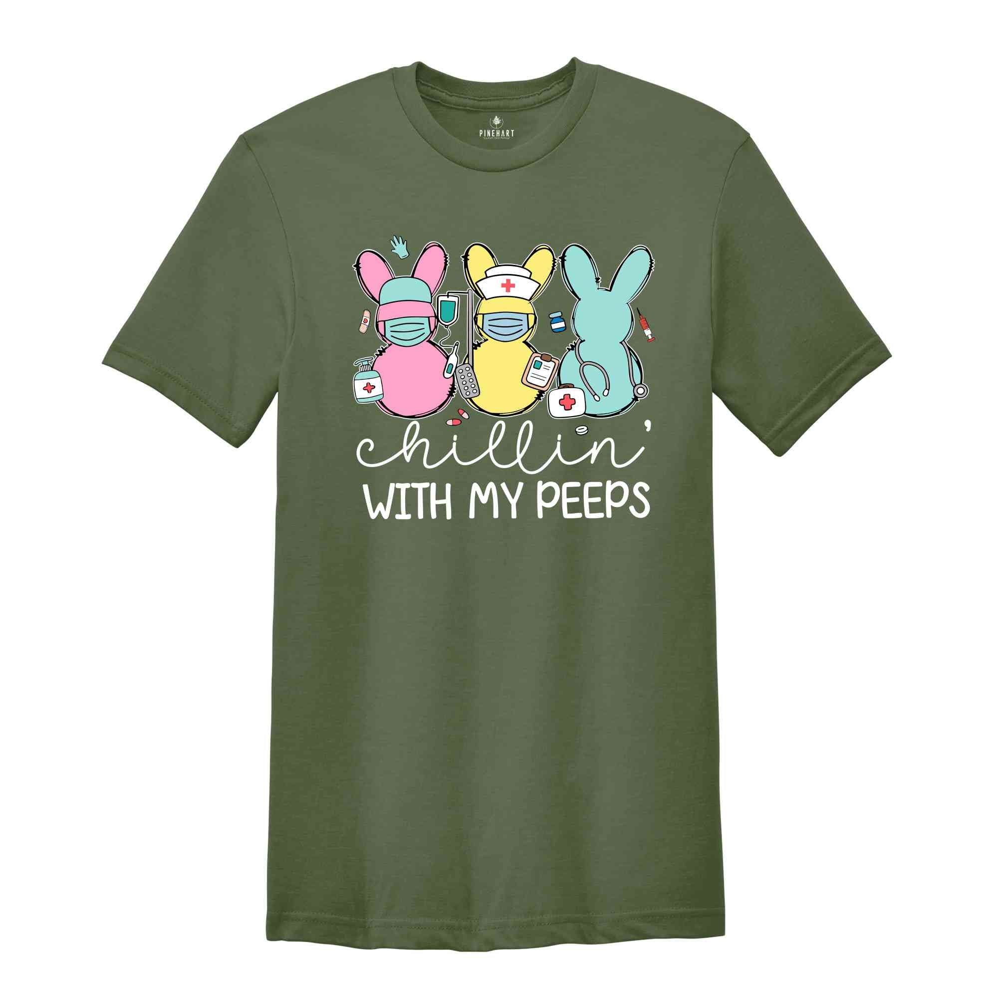 Chillin With My Peeps Easter Bunny Shirt, Easter Day Tee, Easter Day Outfit, Easter Day Gift, Bunny Lover Tshirt, Happy Easter