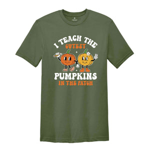 I Teach The Cutest Pumpkins In The Patch Shirt, Teacher Halloween Shirt, Retro Pumpkins Shirt, Fall Teacher Shirt, Halloween Shirt