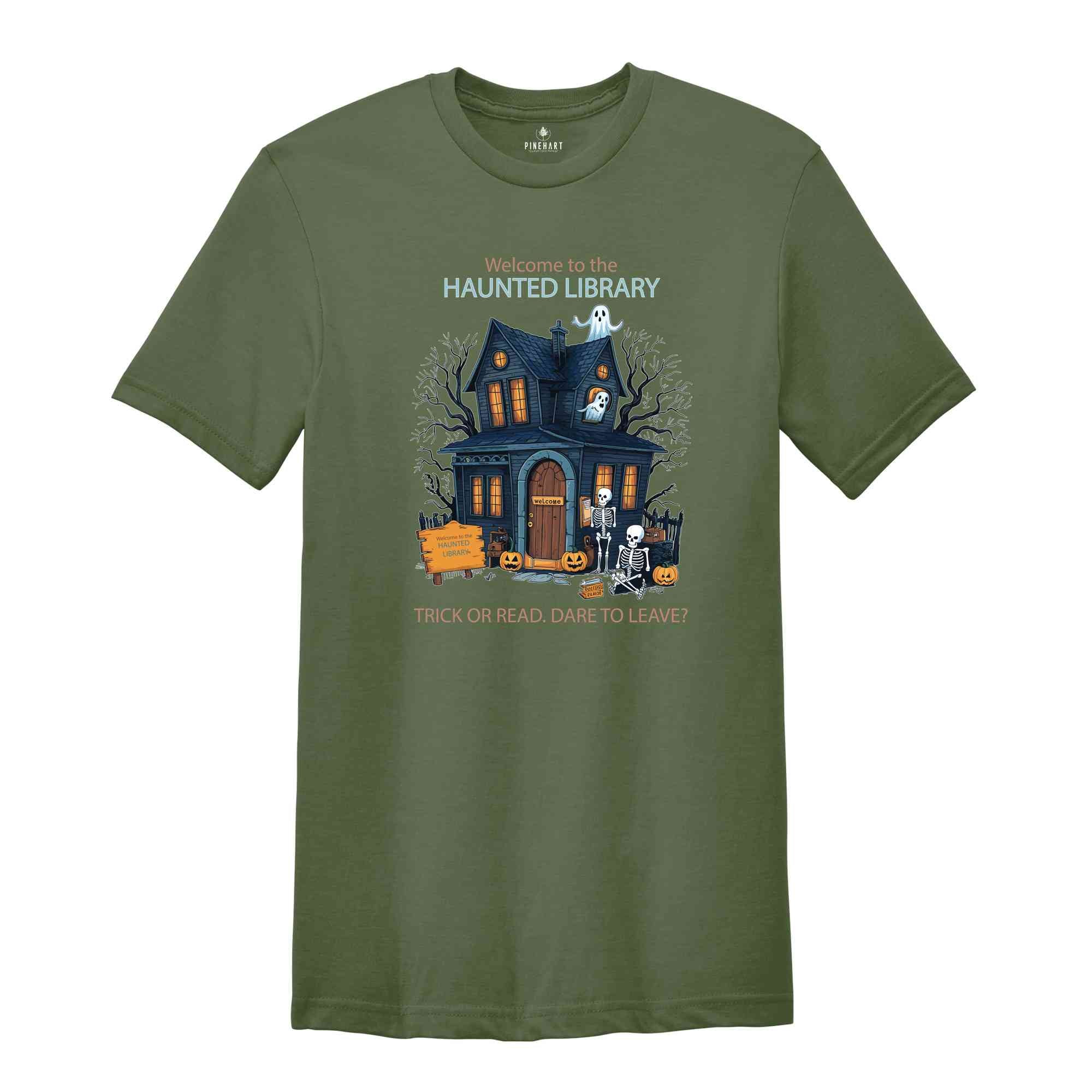 Welcome To The Haunted Library Shirt, Librarian Shirt, Ghost Reading Shirt, Teacher Shirt, Books Shirt, Bookish Halloween Tee