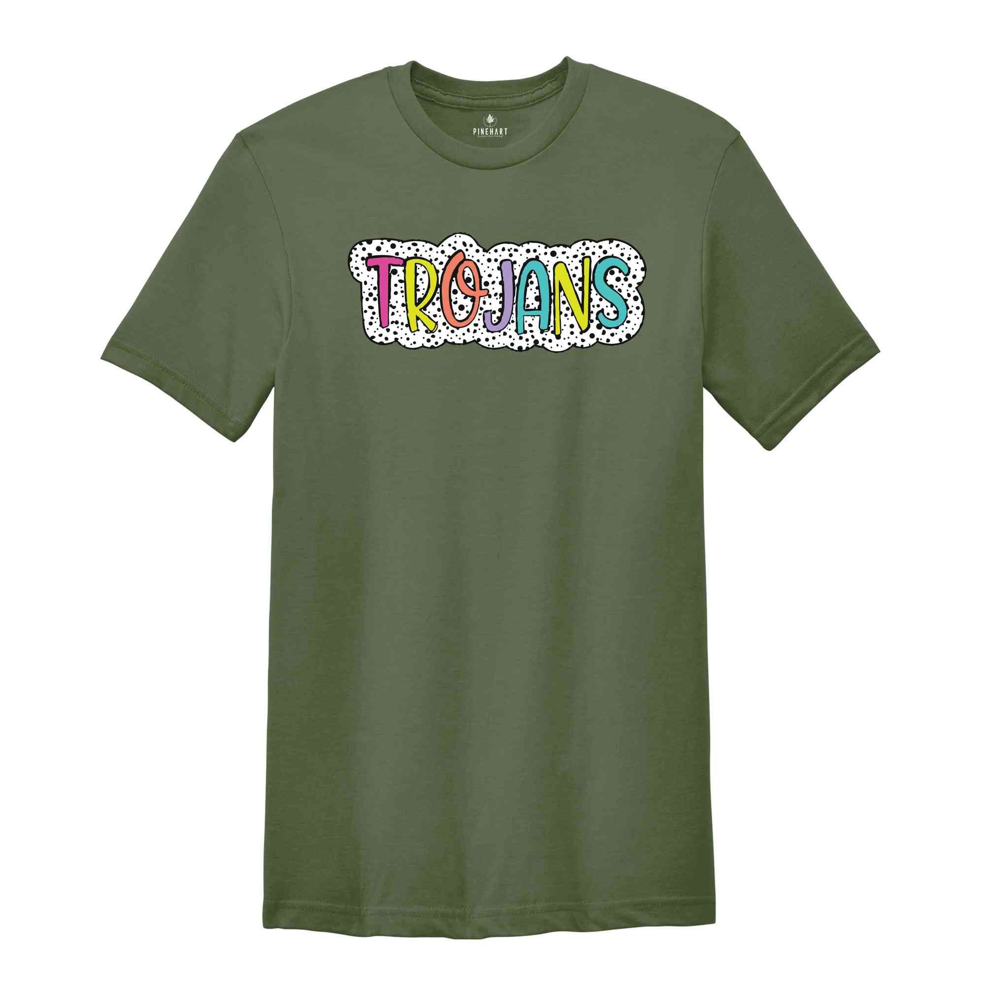 Trojans Team T-Shirt, Trojans Mascot Shirt, Trojans Fan Shirt, Football T-Shirt, Trojans Team Mascot