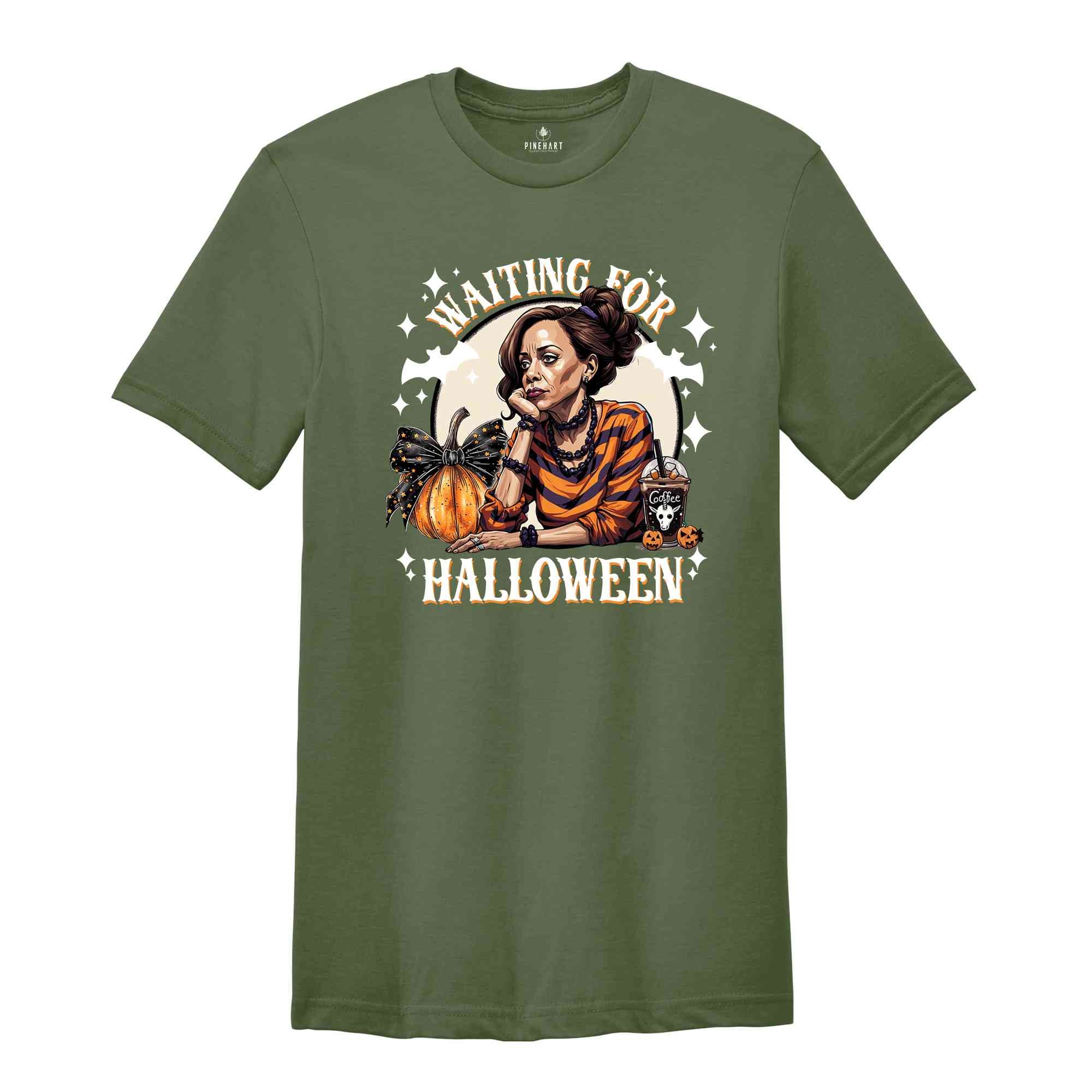 Waiting For Halloween Shirt, US Elections 2024 Tee, Kamala Harris Halloween Shirt, Halloween Gifts For Democrats