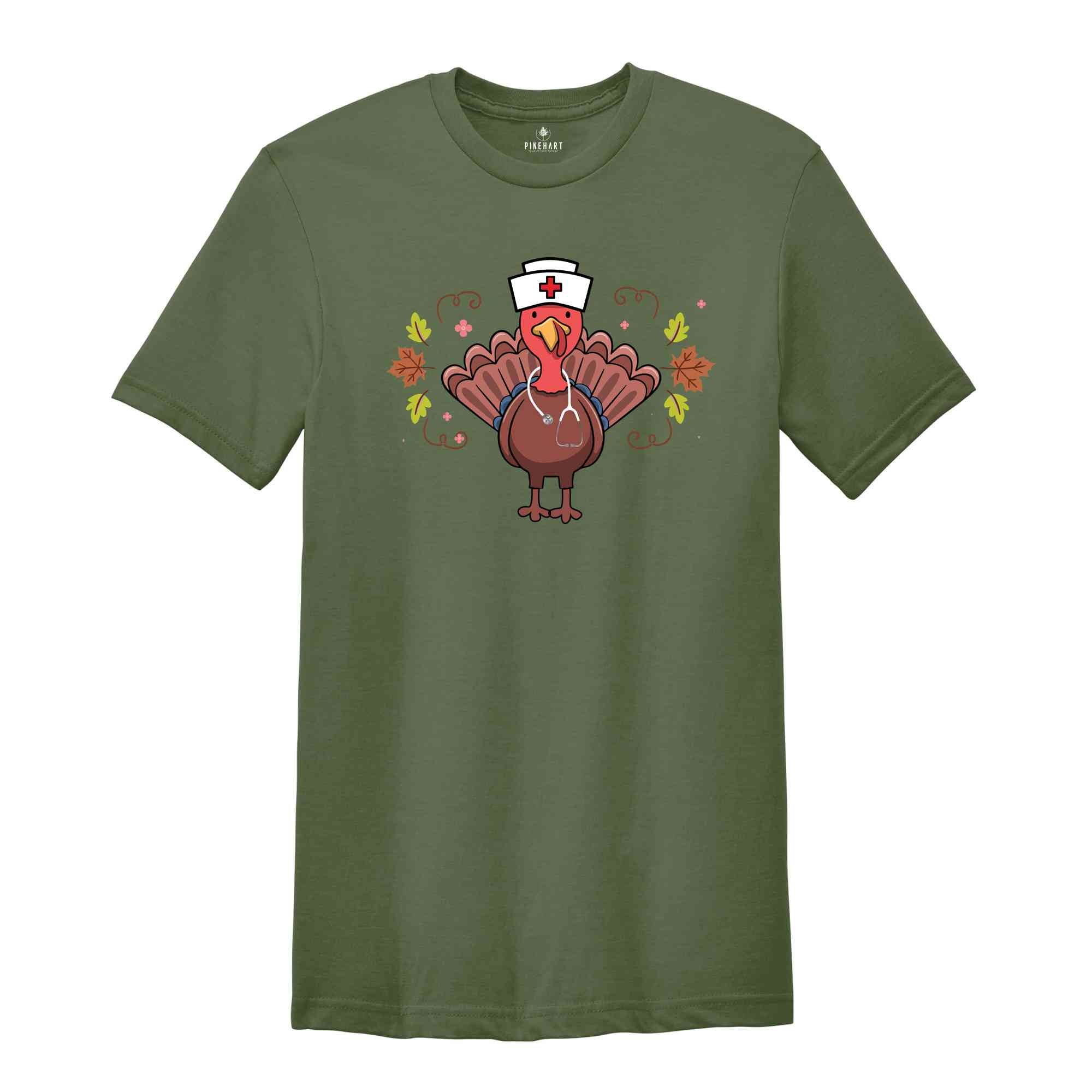 Nurse Turkey Shirt, Thanksgiving Nurse Shirt, Nurse T-Shirt, Gift for Nurse, Fall Nurse Shirt, Turkey Apparel, Cute Turkey Shirt