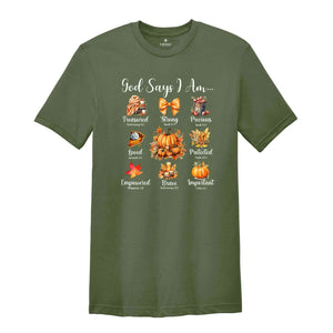 God Says I Am Shirt, Cute Fall Shirt, Fall Vibes Shirt, Halloween Shirt, Religious Shirt, Halloween Gift, Christian Shirt, Spooky Vibes