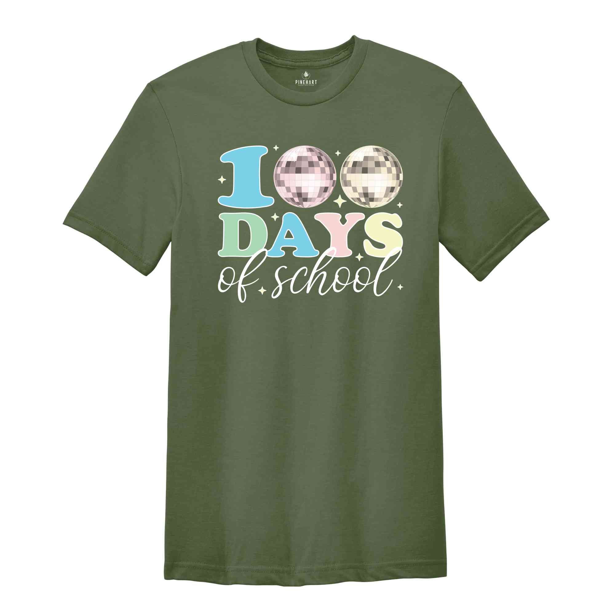 100 Days Of School Shirt, Disco Ball 100 Days Of School Shirt, Retro 100 Days Shirt, Retro 100 Days Teacher Shirt, Teacher Shirt