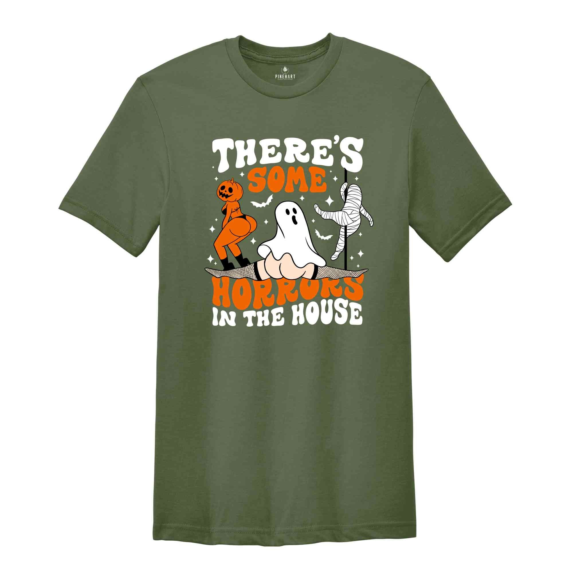 There's Some Horrors In The House Shirt, Funny Halloween Shirt, Cute Halloween Shirt, Spooky Season Shirt, Horror Shirt, Pumpkin Shirt