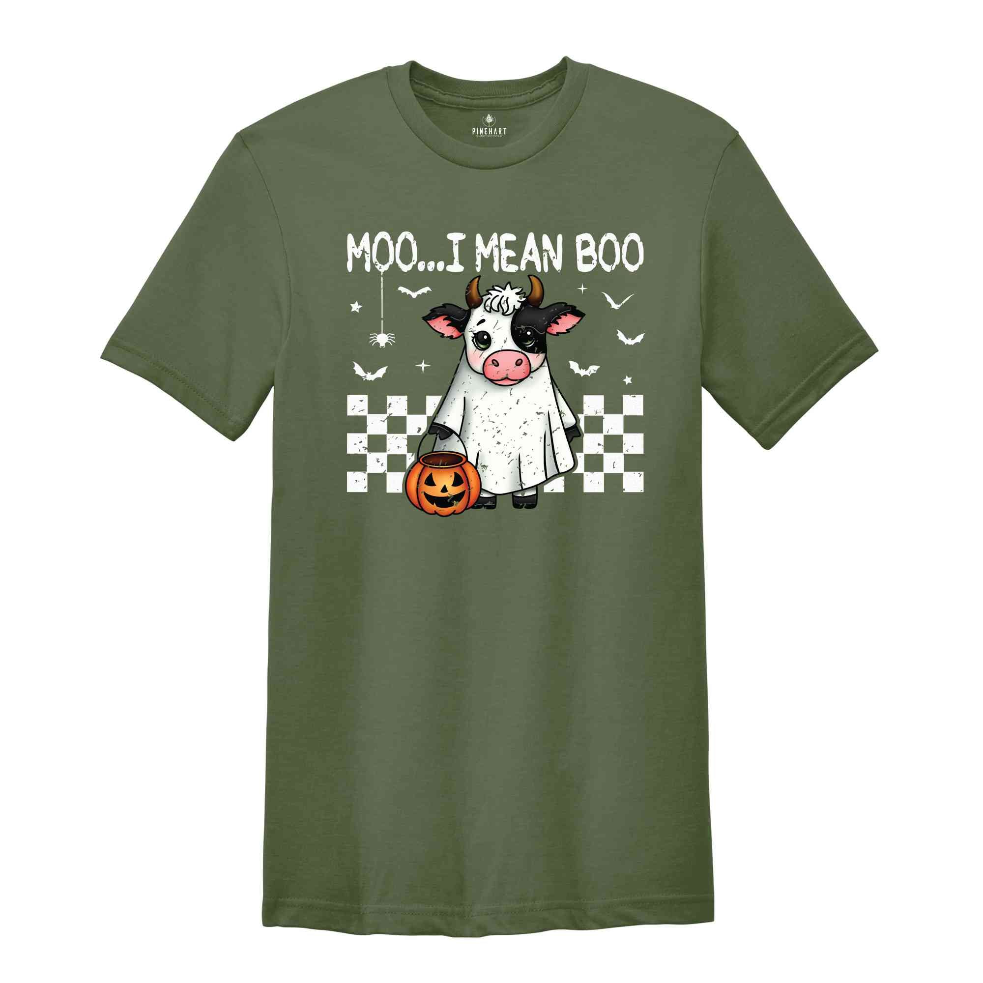 Moo I Mean Boo Shirt, Cute Halloween Shirt, Cow Halloween Shirt, Spooky Vibes Shirt, Cow Lover Shirt, Animal Lover Shirt, Halloween Gift