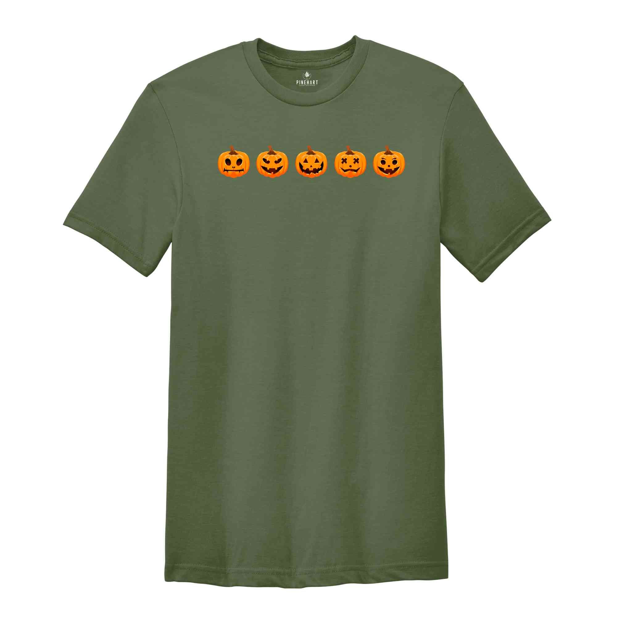 Pumpkin Shirt, Halloween T-shirt, Ghost Shirt, Spooky Season Shirt, Pumpkin Faces T-shirt, Halloween Gift