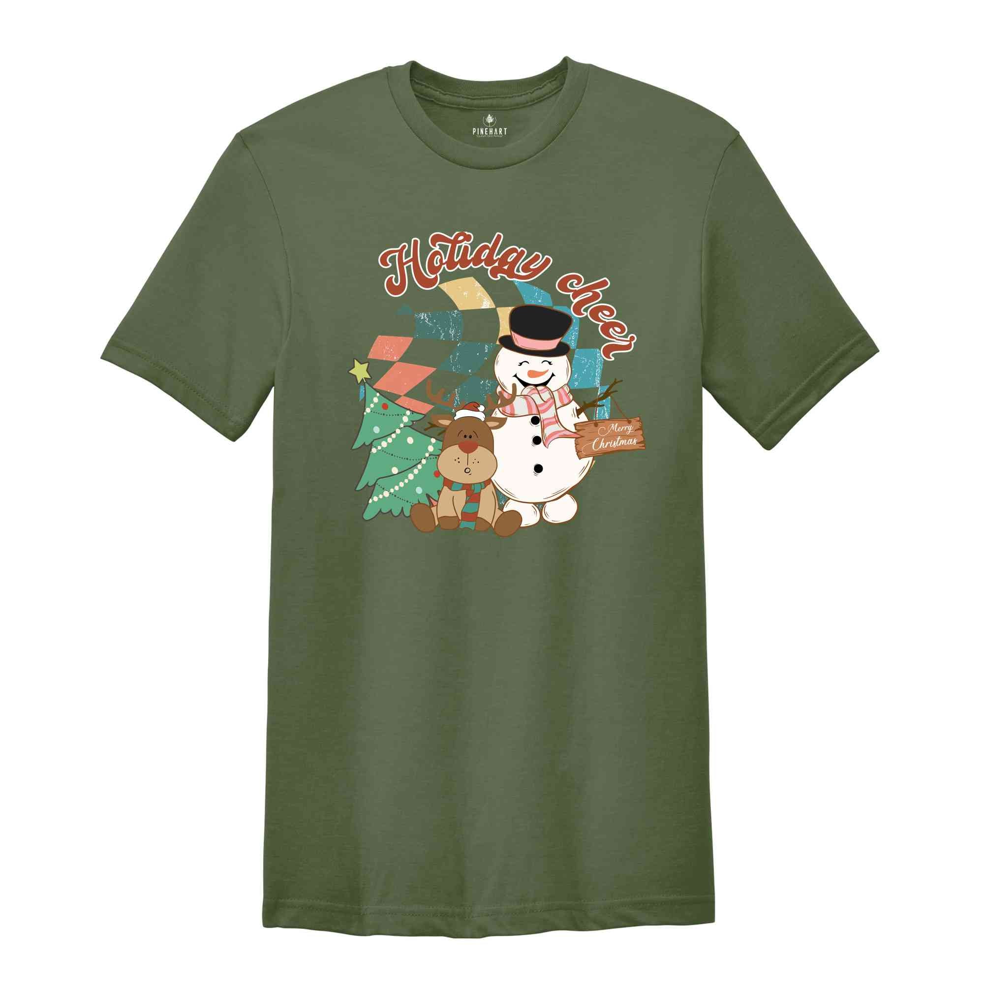 Holiday Cheer Shirt, Cute Snowman Shirt, Christmas Party Shirt, Christmas Shirt, Christmas Gift, Happy Christmas, New Year Shirt