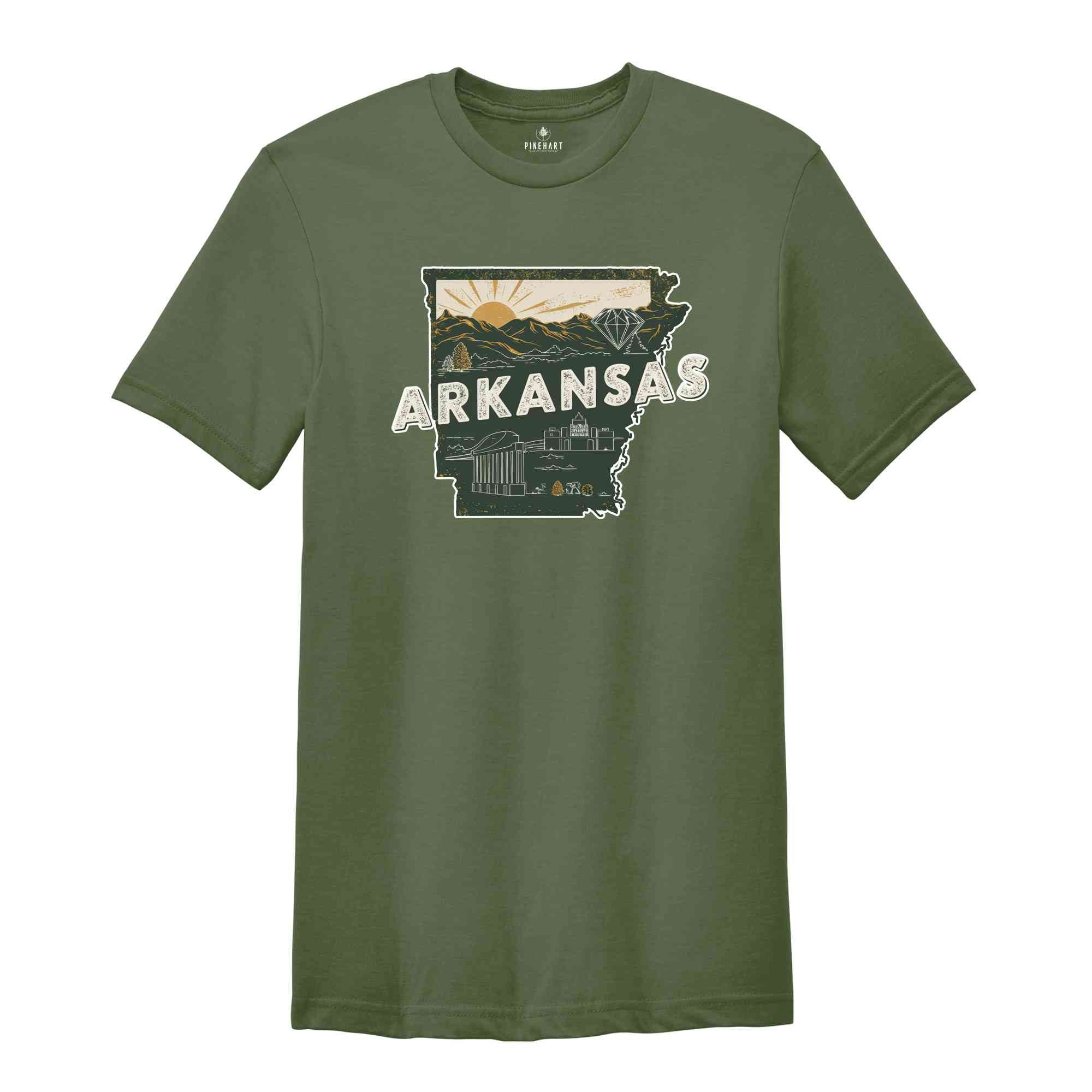 Retro State Of Arkansas Shirt, State Of Arkansas Shirt, State Shirt, Arkansas Shirt, Arkansas Lover Shirt, Family Trip Shirt, Travel Shirt